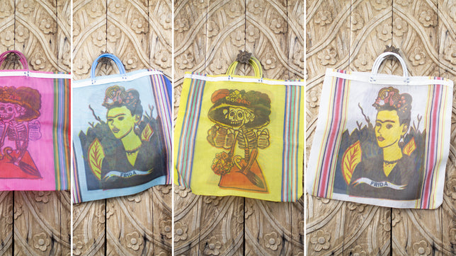 Frida Kahlo Mesh Tote Bags