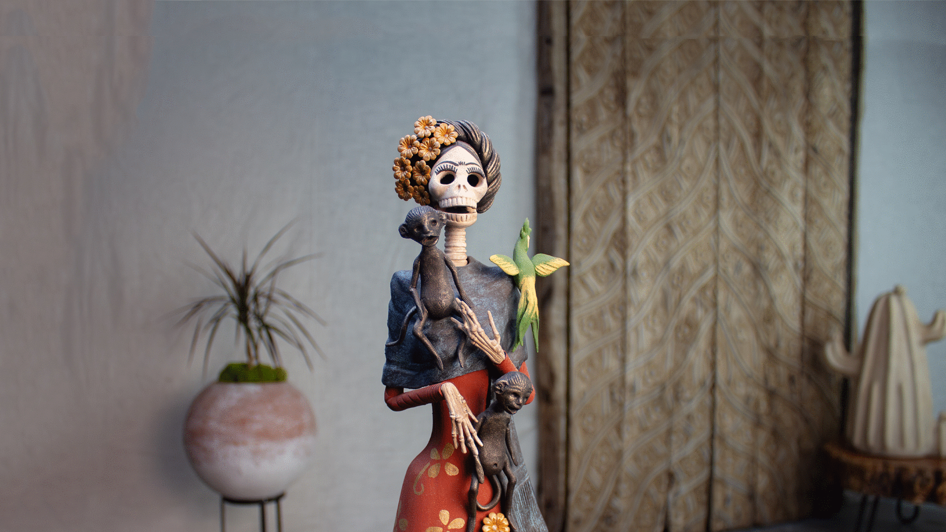 Ceramic catrina dolls for top sale
