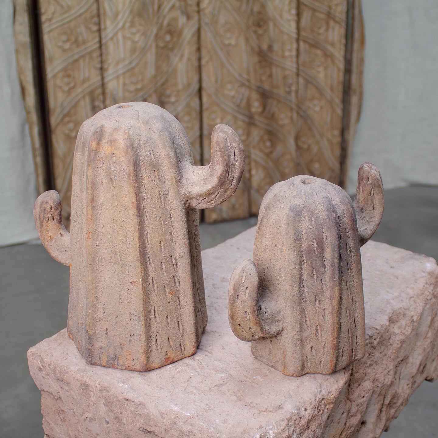Saguaros, Vintage Terracotta Sculptures set.