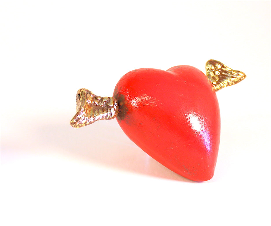 Devotion Angel Heart Sculptures | Red and Gold