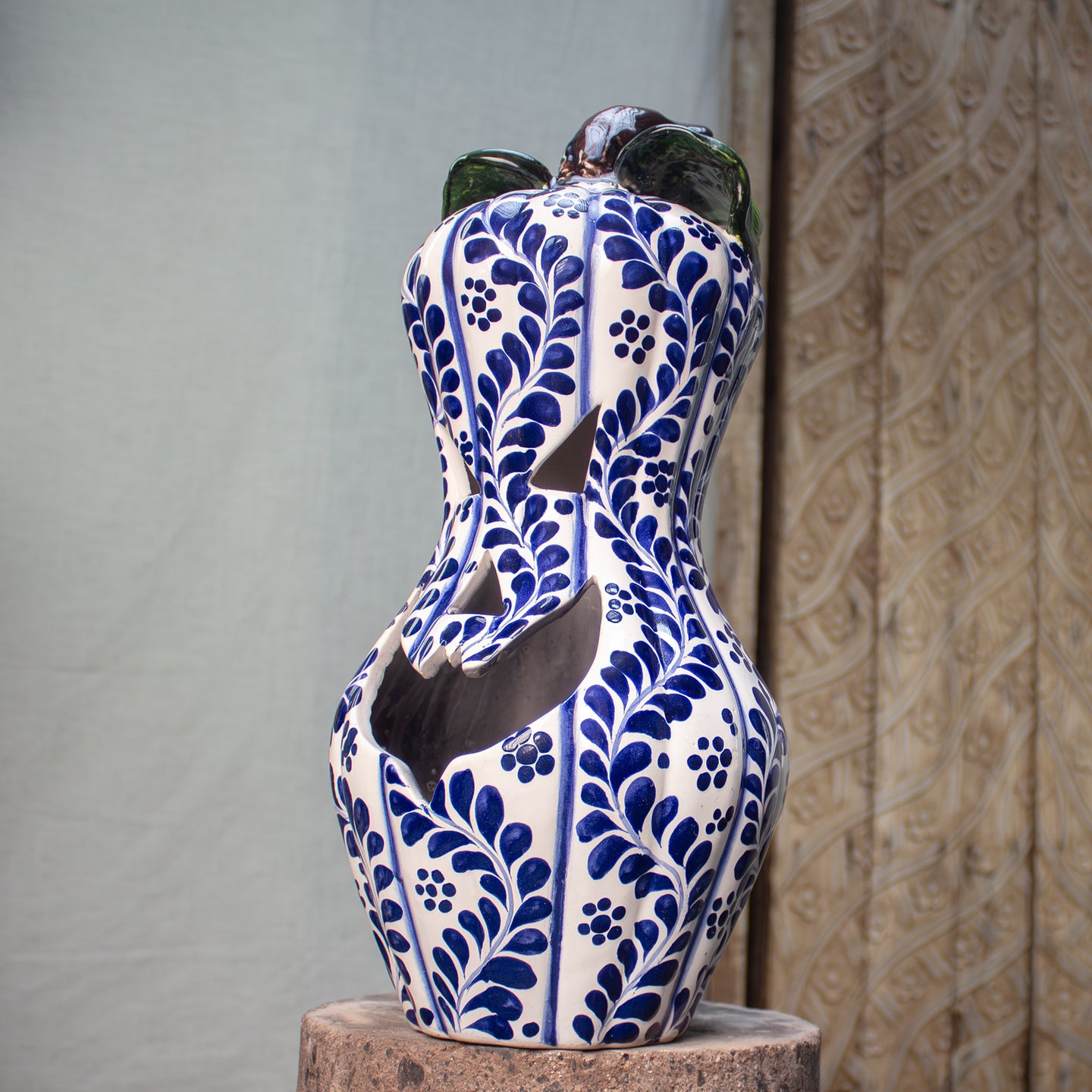 Calabaza Zumo, Sculptural Luminary Glazed Ceramic