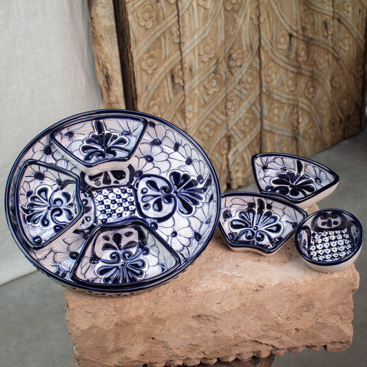 Botenero Azules. Hand-Painted Ceramic Serving Tray