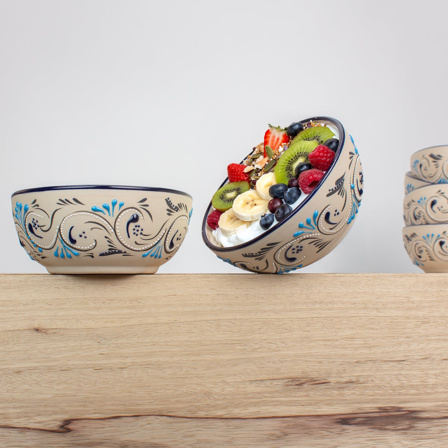 Stoneware Bowls | Azules Painted Pattern