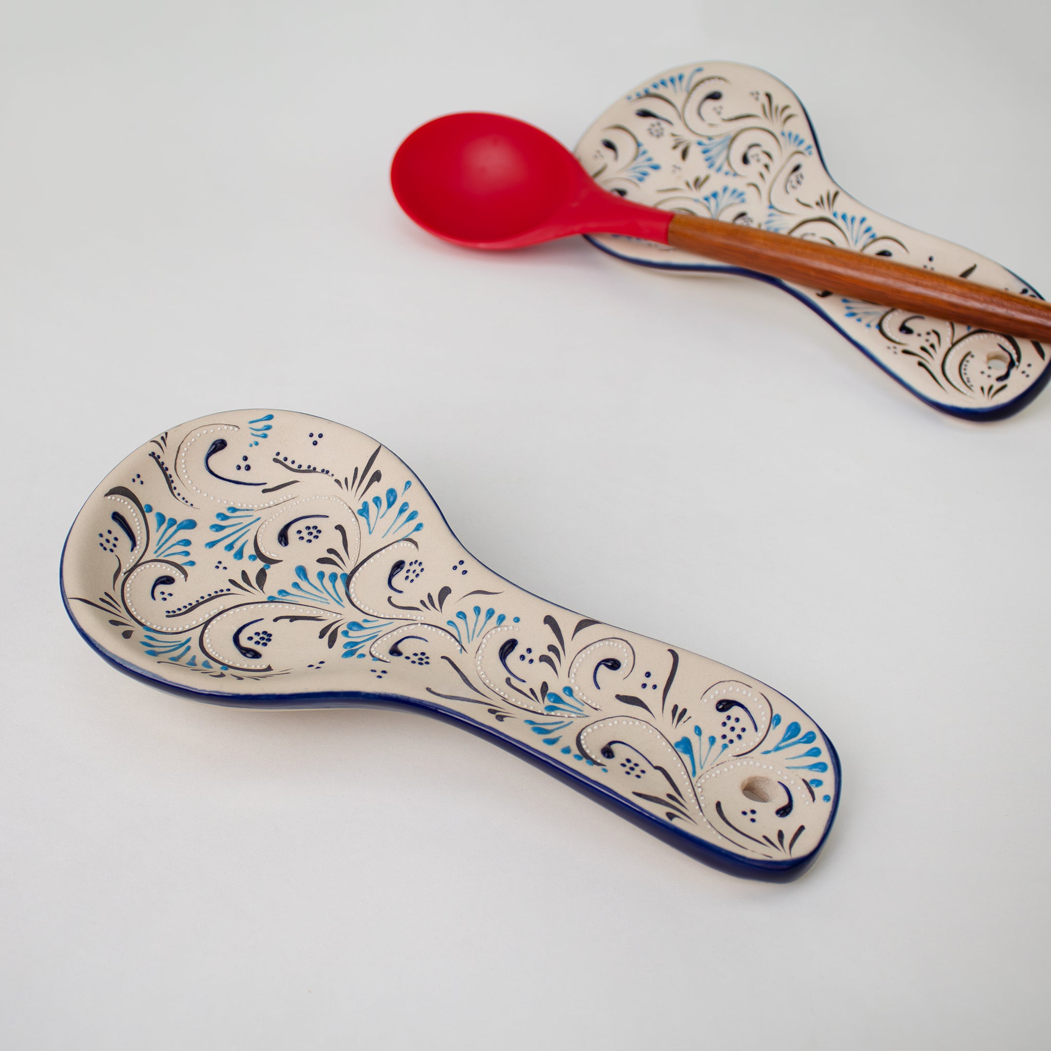 Stoneware Spoon Rest Azules Edition - Zenwaro