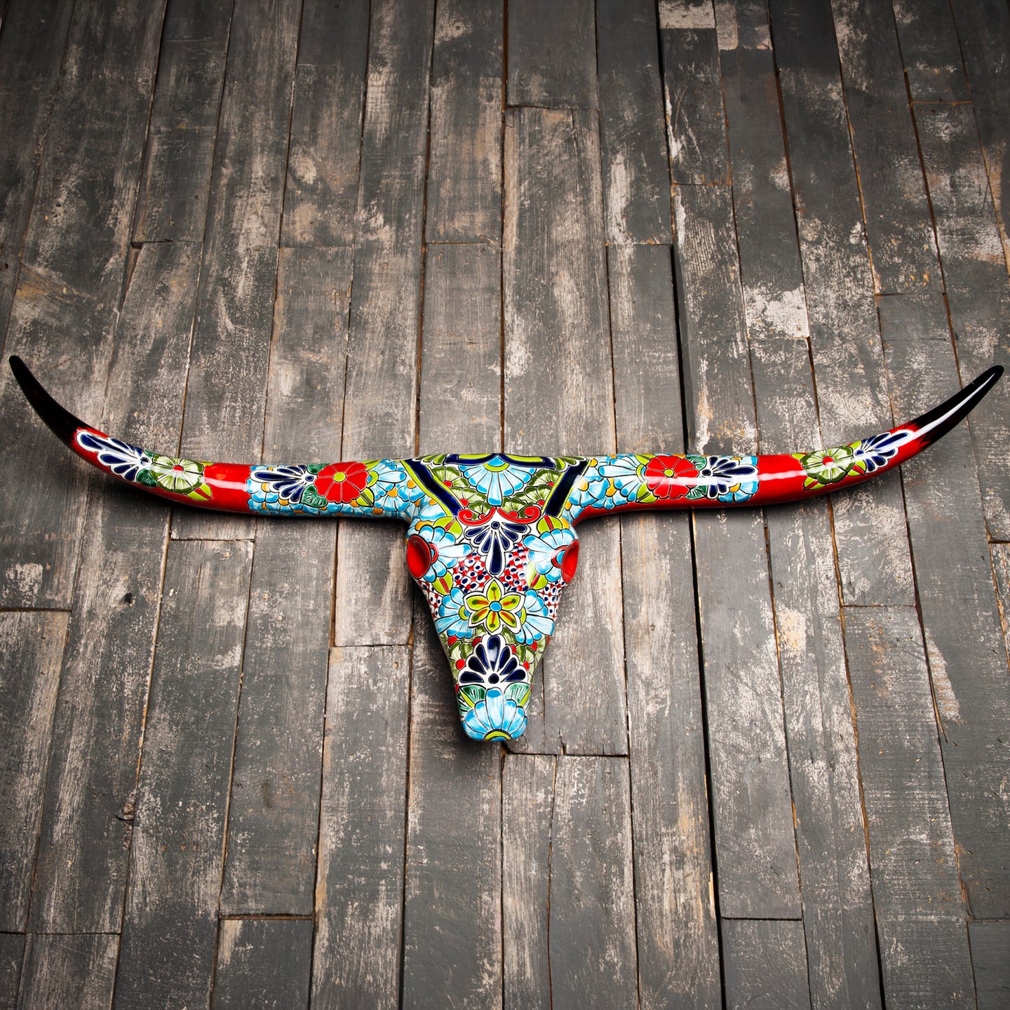 Longhorn Sculpture | Talavera Red Large