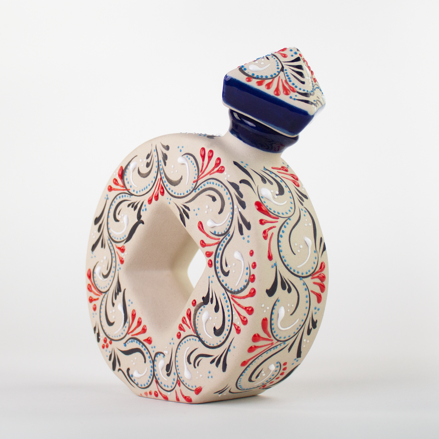 Stoneware Decanter | Serpentine Pattern, Ceramic Decanter