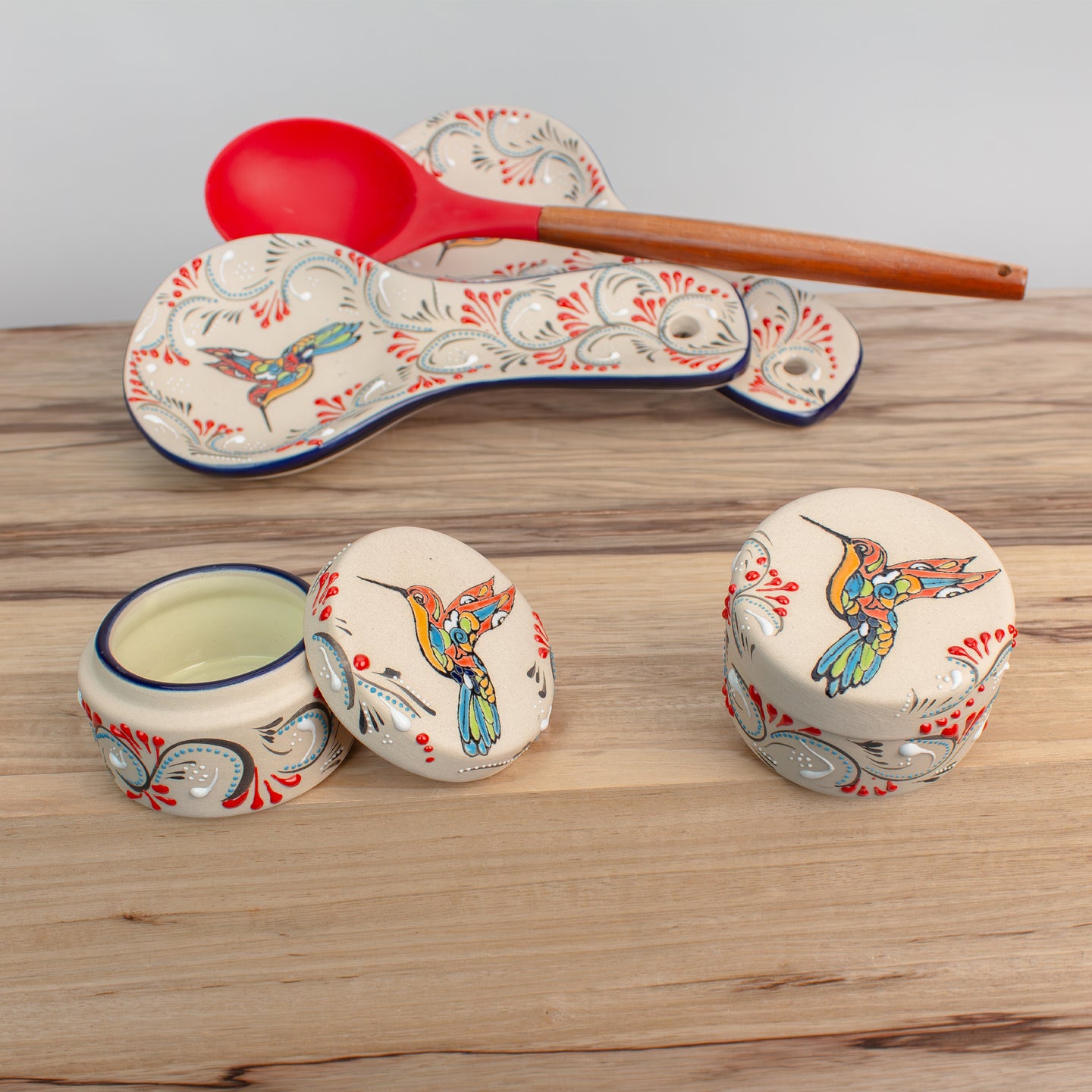 Stoneware Caddy | Hummingbird Lirio Edition, Ceramic Container