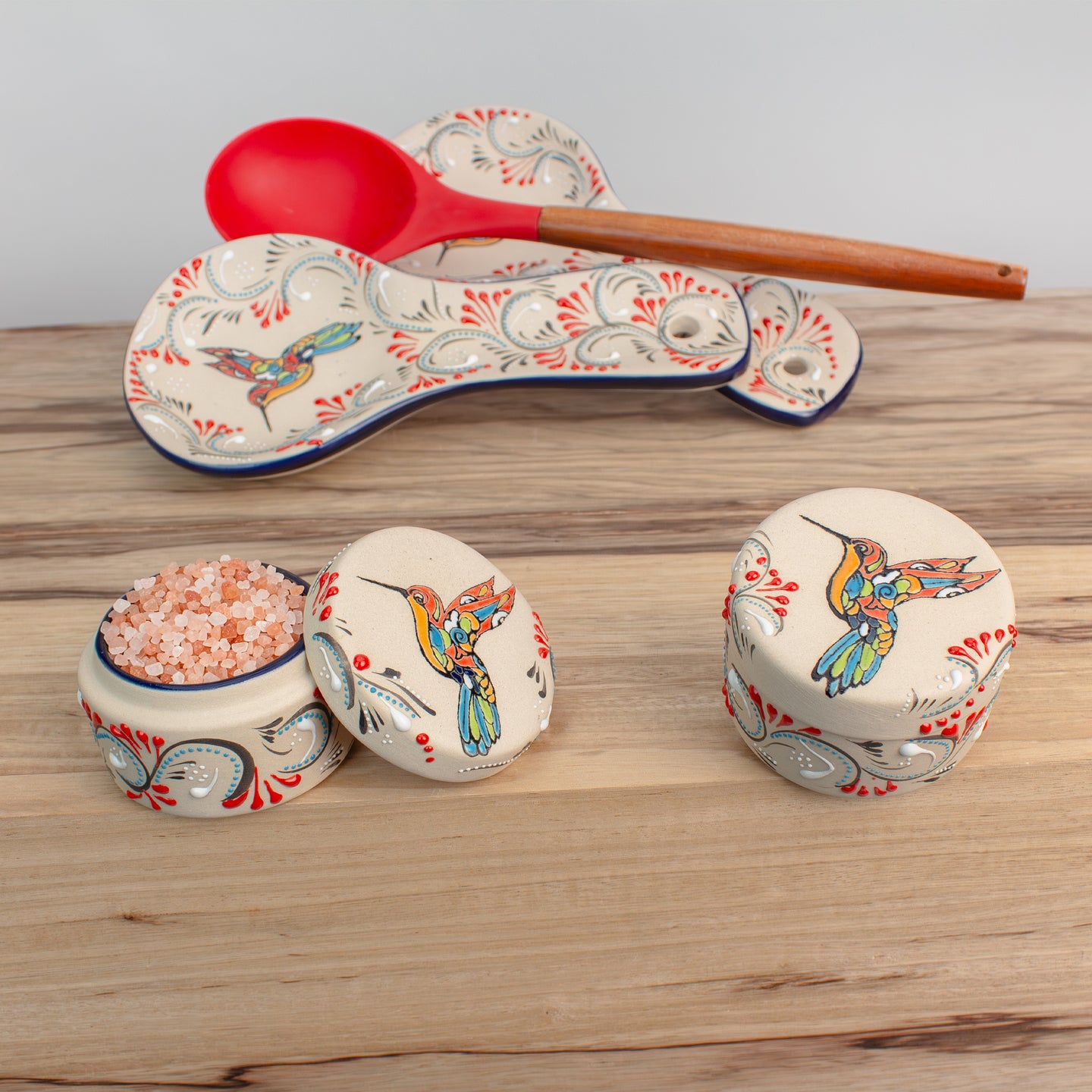 Stoneware Caddy | Hummingbird Lirio Edition, Ceramic Container
