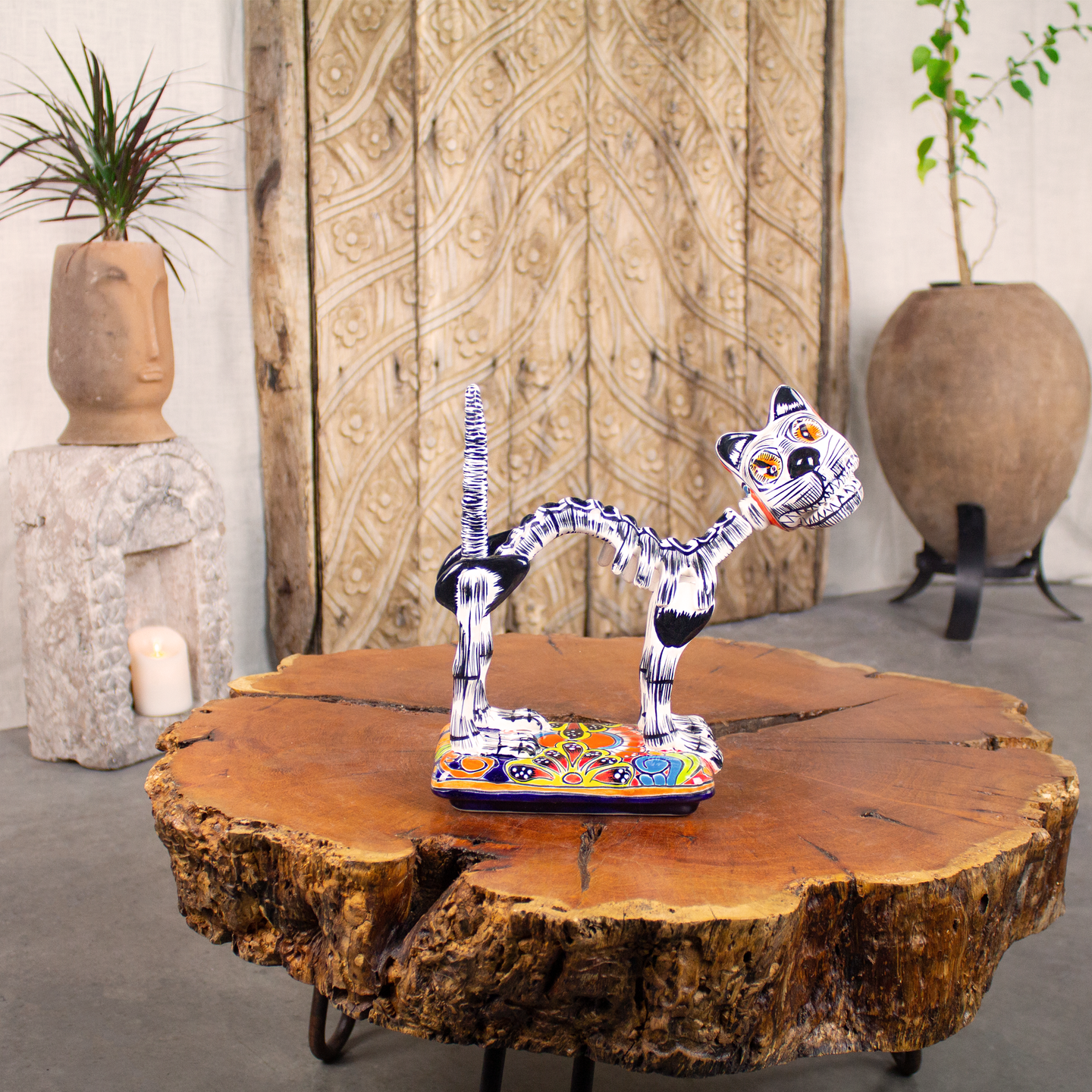 Day of the Dead Cat Sculptures. - Zenwaro Day of the Dead Cat Sculptures. - Zenwaro