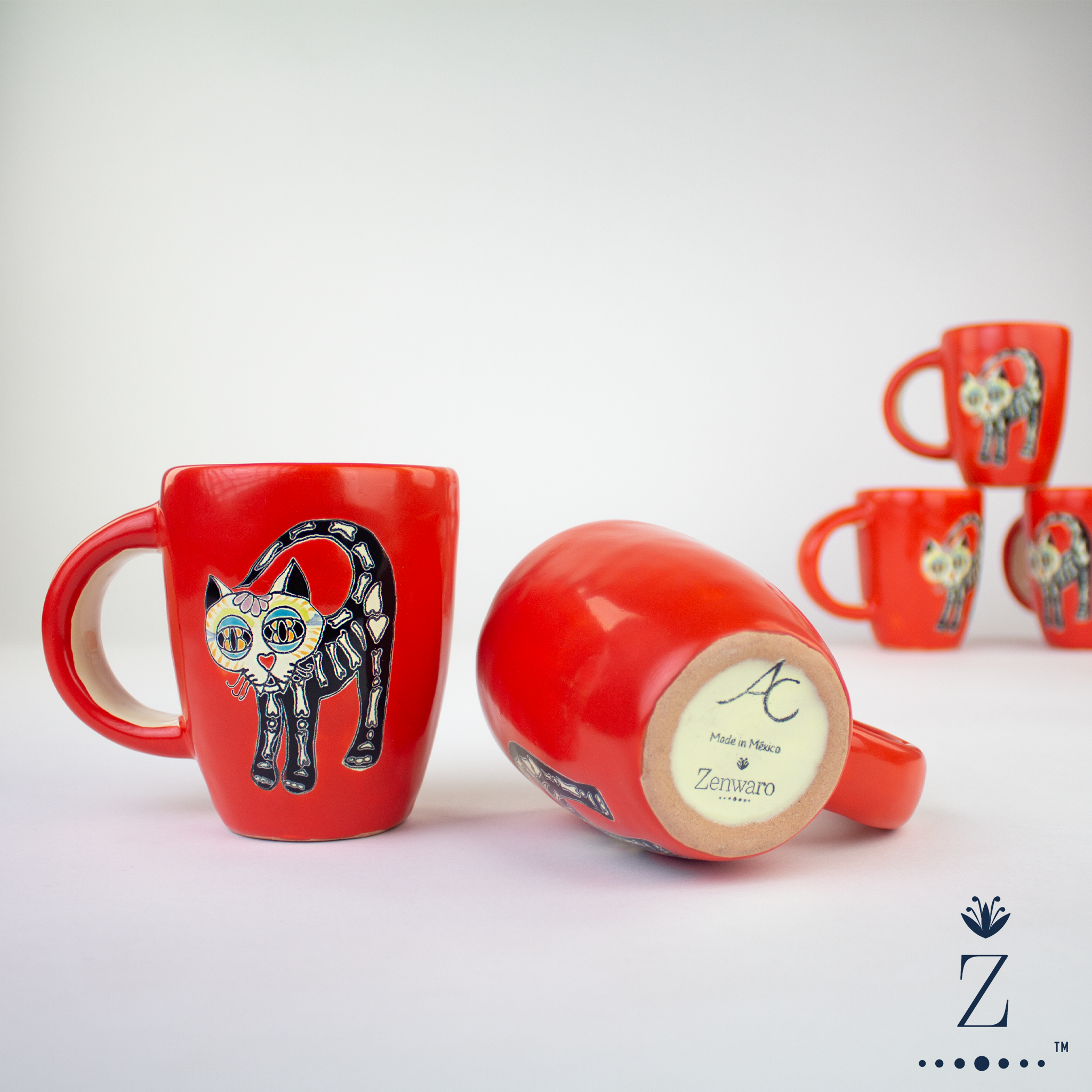 Hand Painted Mug  Sugar Skull Coffee Mug - Zenwaro