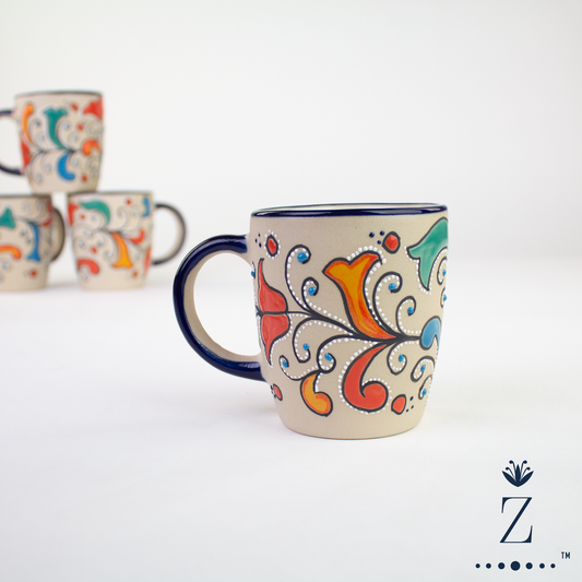 Stoneware Mugs 9oz | Primavera Hand Painted Pattern