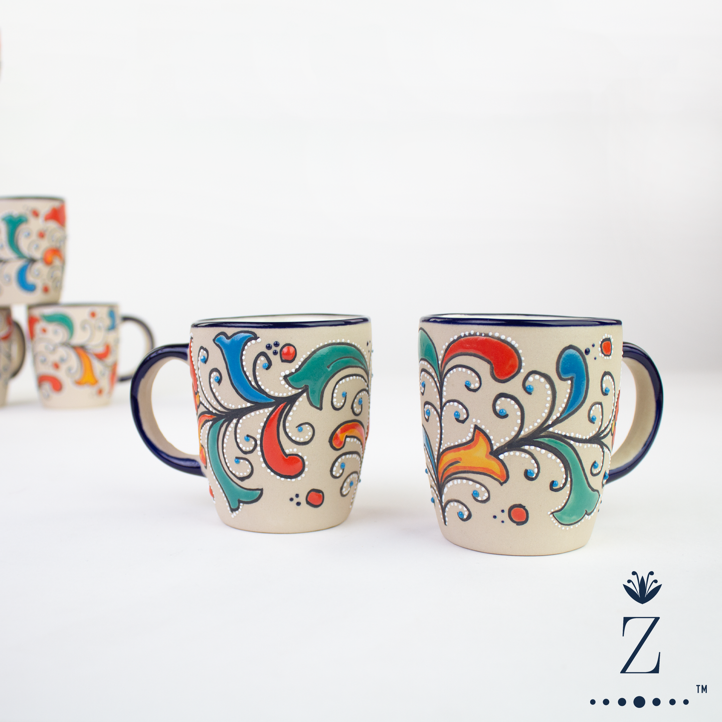 Stoneware Mugs 9oz | Primavera Hand Painted Pattern