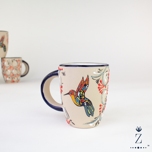 Stoneware Mugs 12oz | Colibri Hand Painted Pattern