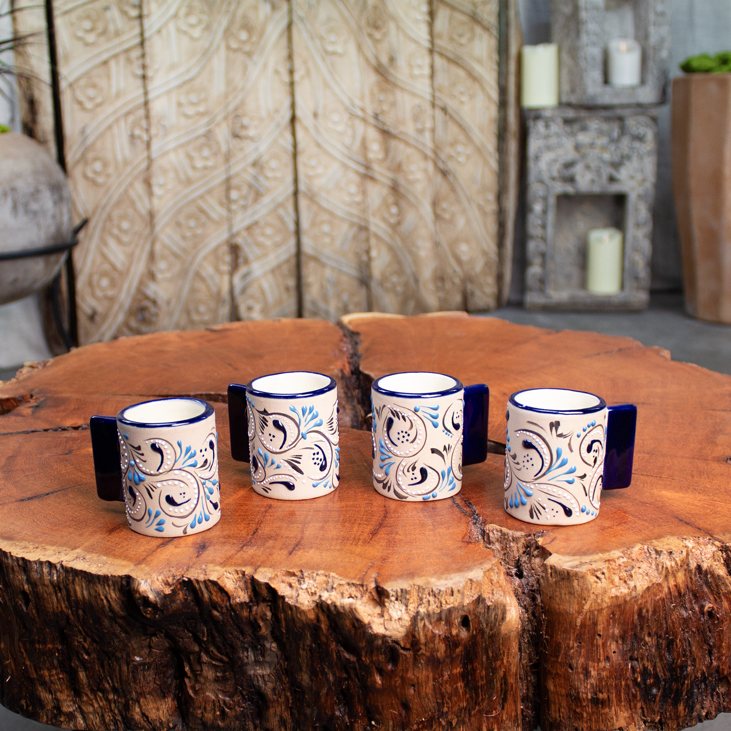 Stoneware Shot Glass | Azules Pattern Ceramic Shooters