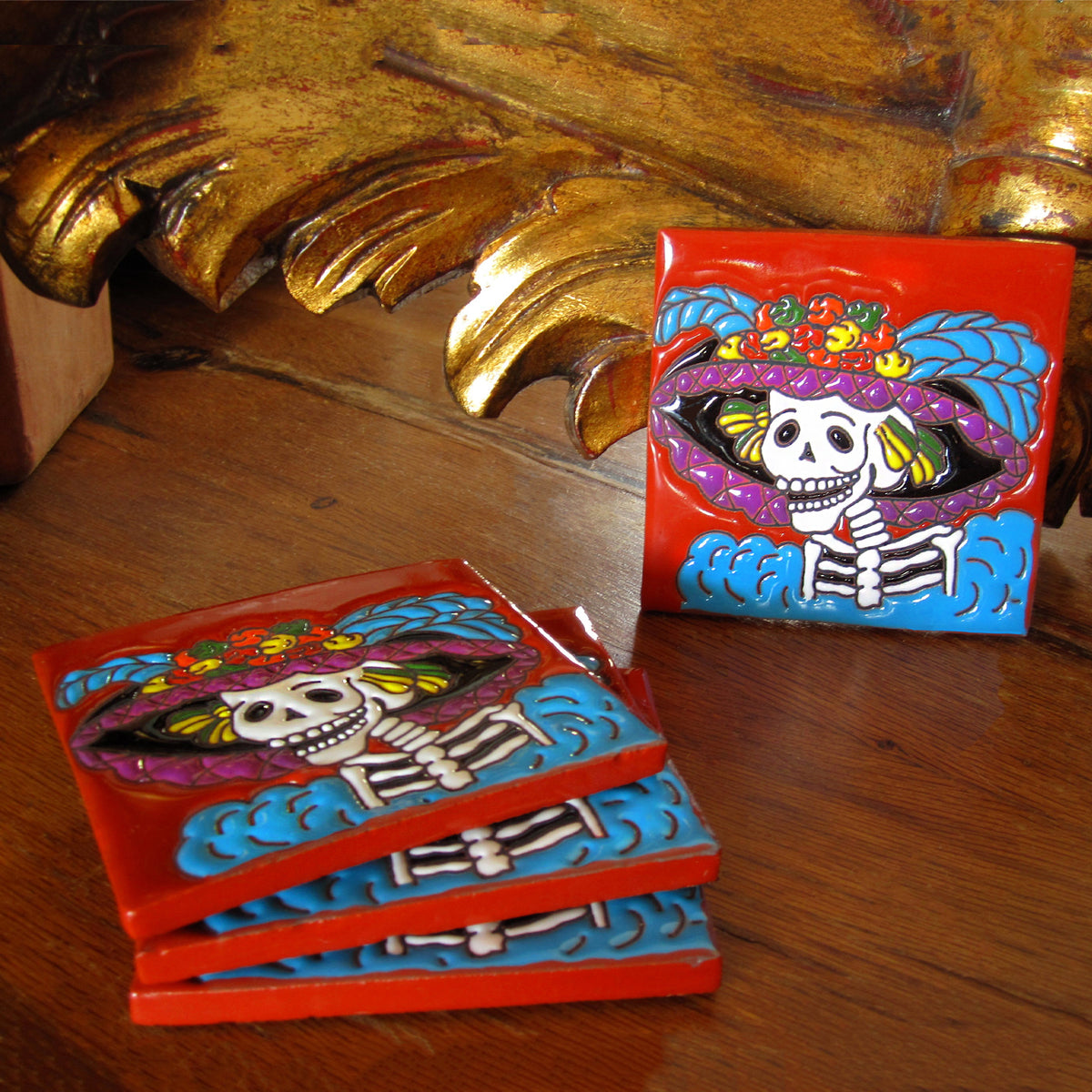 Ceramic Coaster set | Posada Catrina.