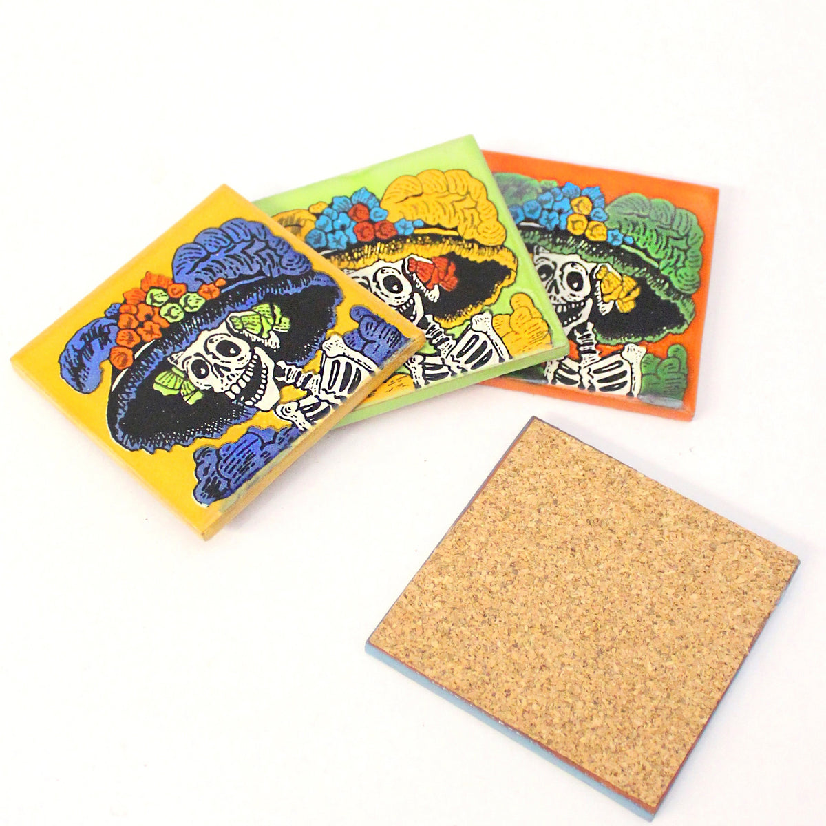 Ceramic Coaster set | Retro Catrina