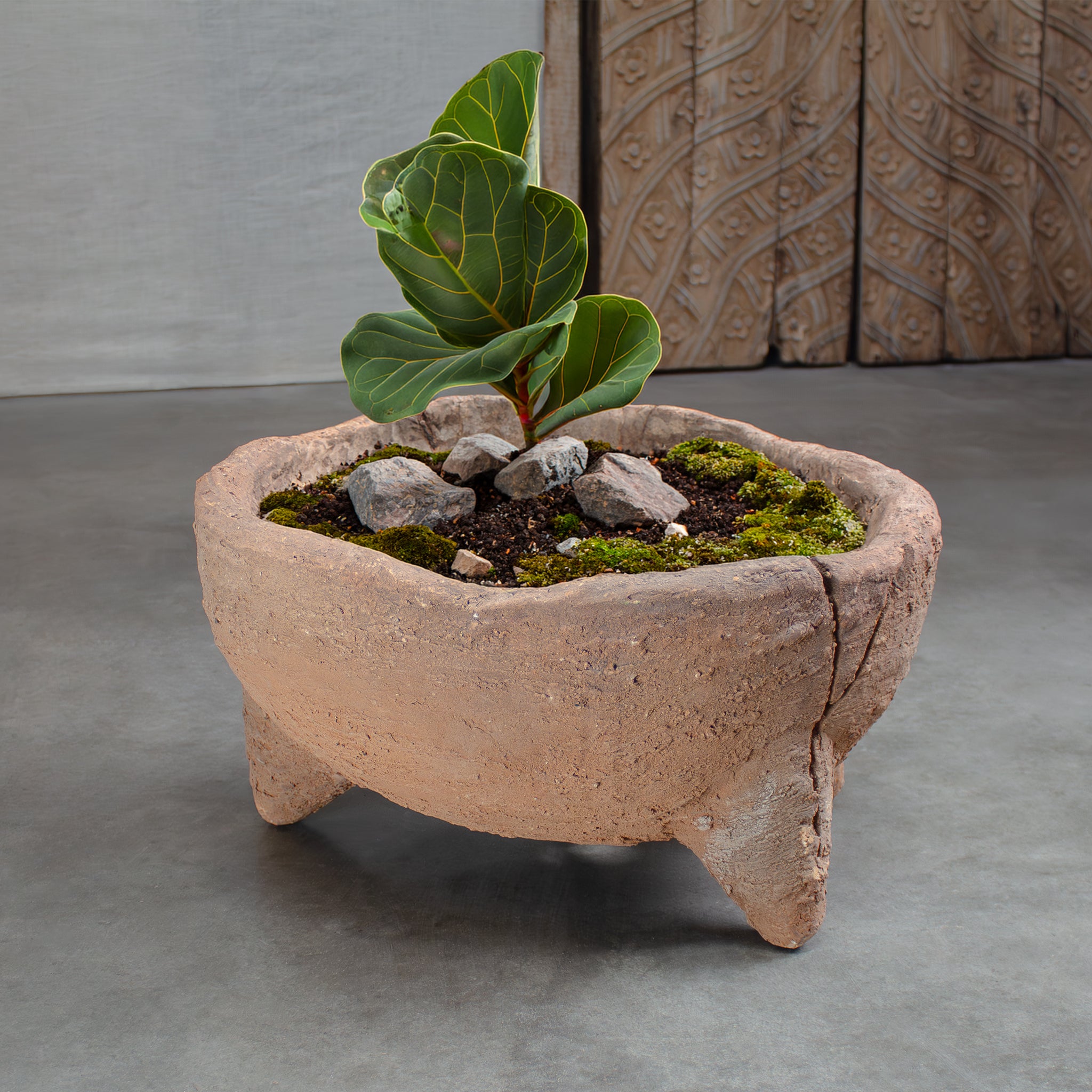 medium terracotta plant pots Metate Pot, Medium Terracotta Footed Planter