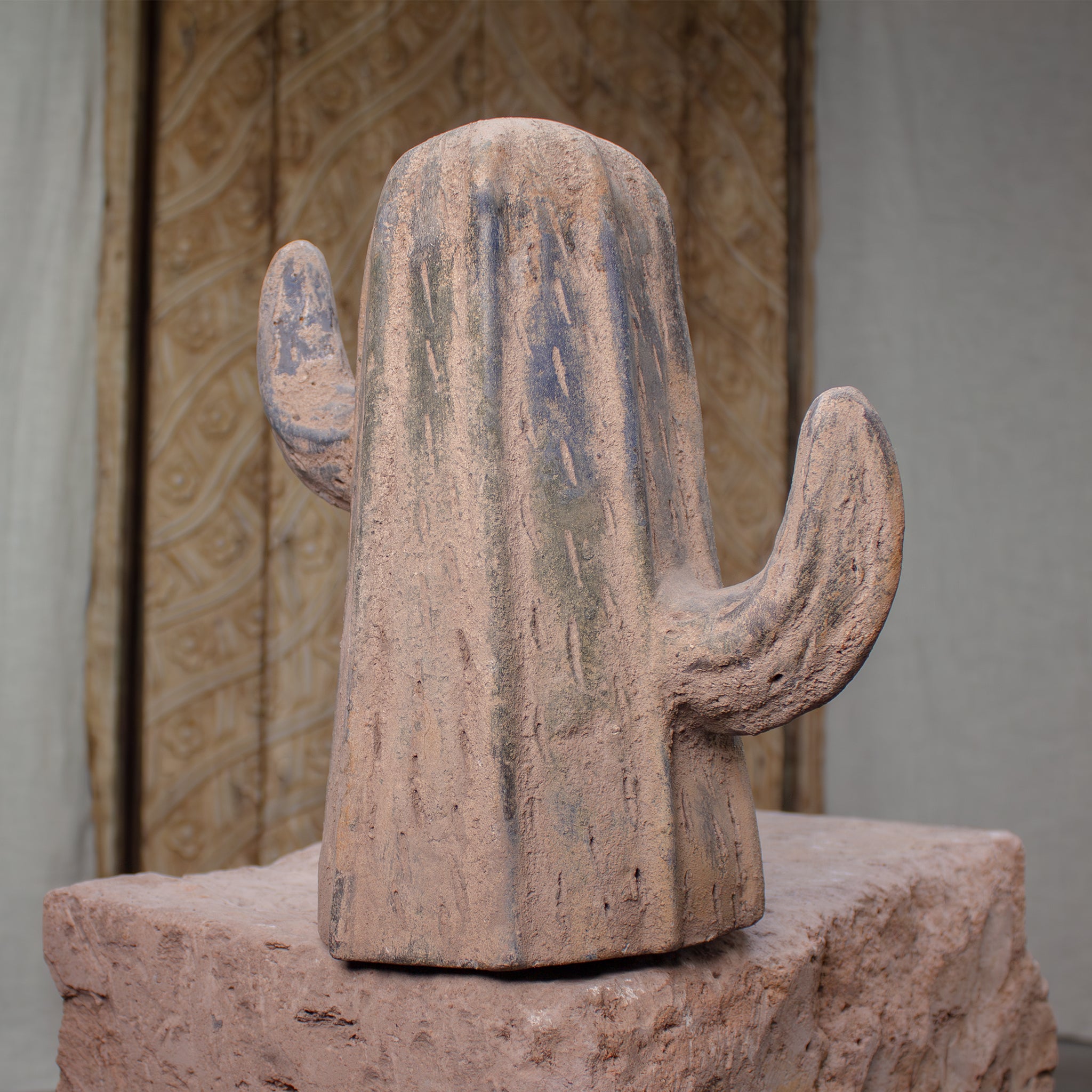 Saguaro Cactus, Vintage Terracotta Sculpture
