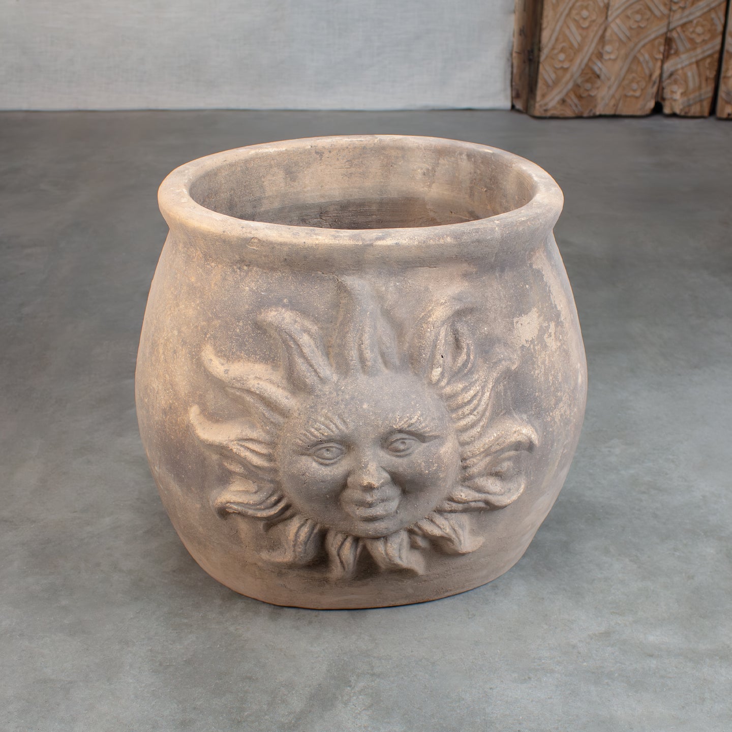 terracotta stone plant pots Ellipsis Sun Planter. Vintage Terracotta pot
