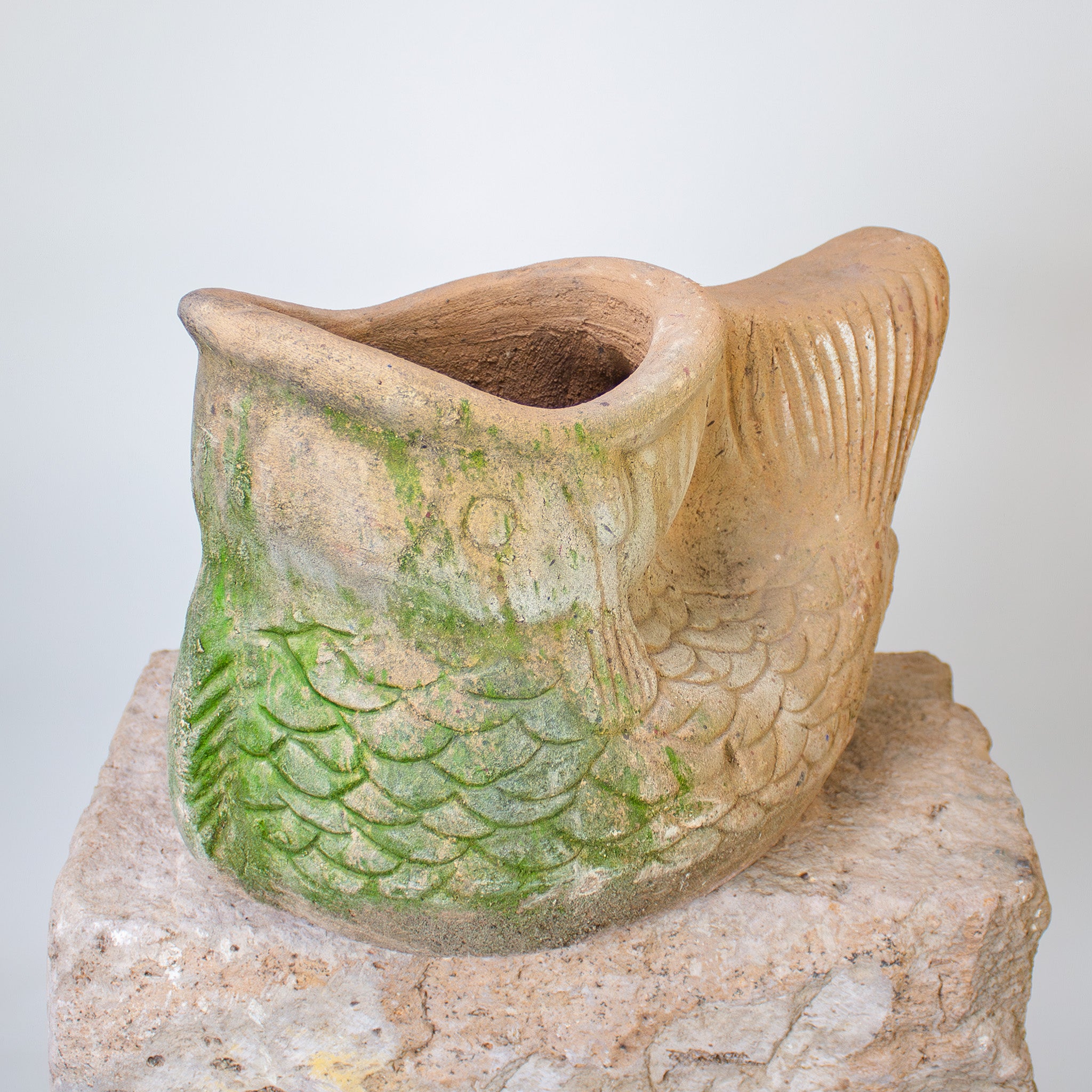 ceramic fish planter pots Koi Fish Planter, Vintage Terracotta Pot
