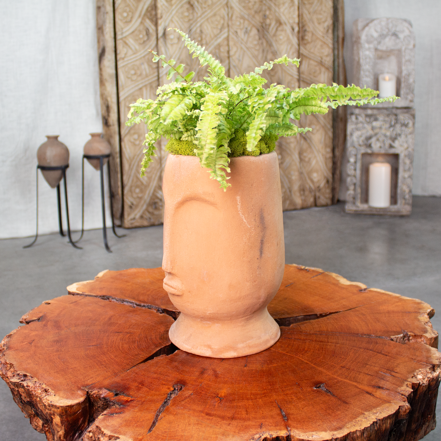face pot planter Native Face Pot, Vintage Terracotta Planter
