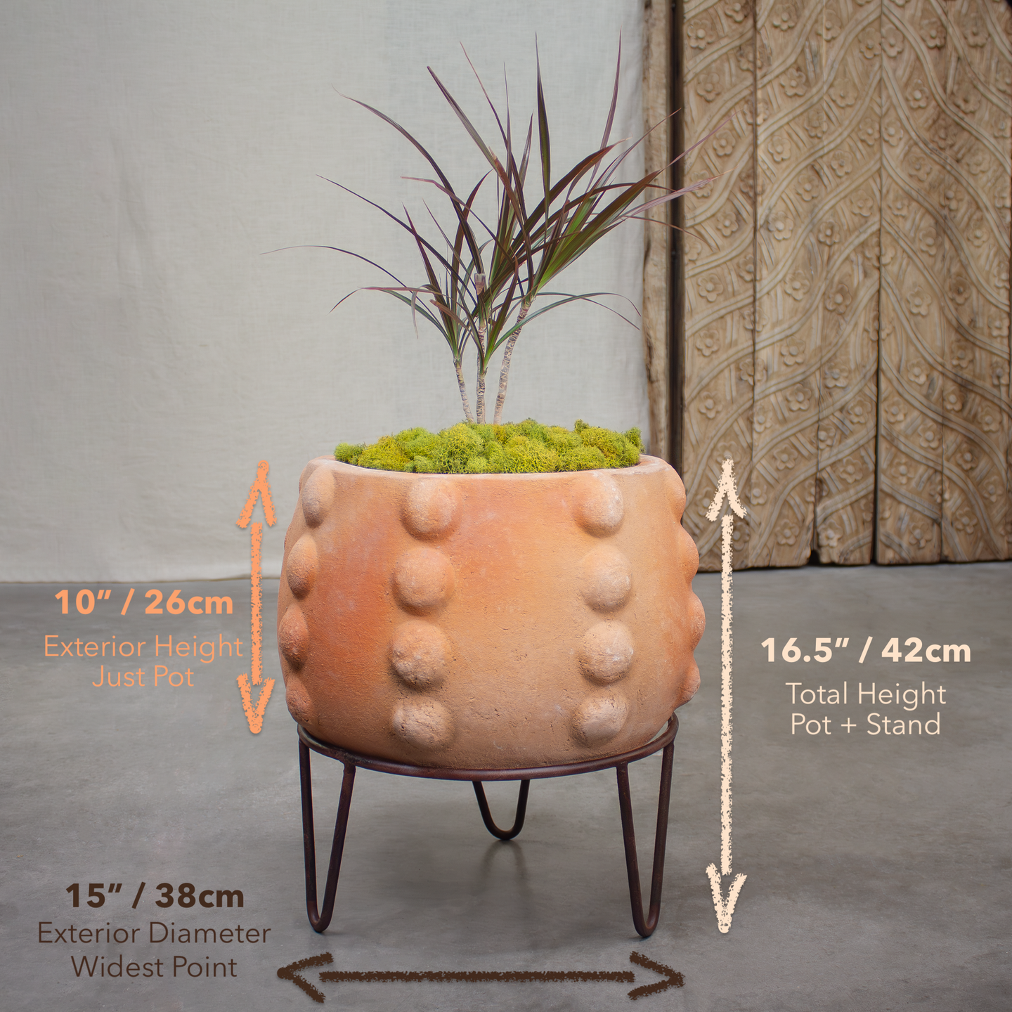 terracotta house plant pots Node Planter, Short. Natural Terracotta pot. Just Pot