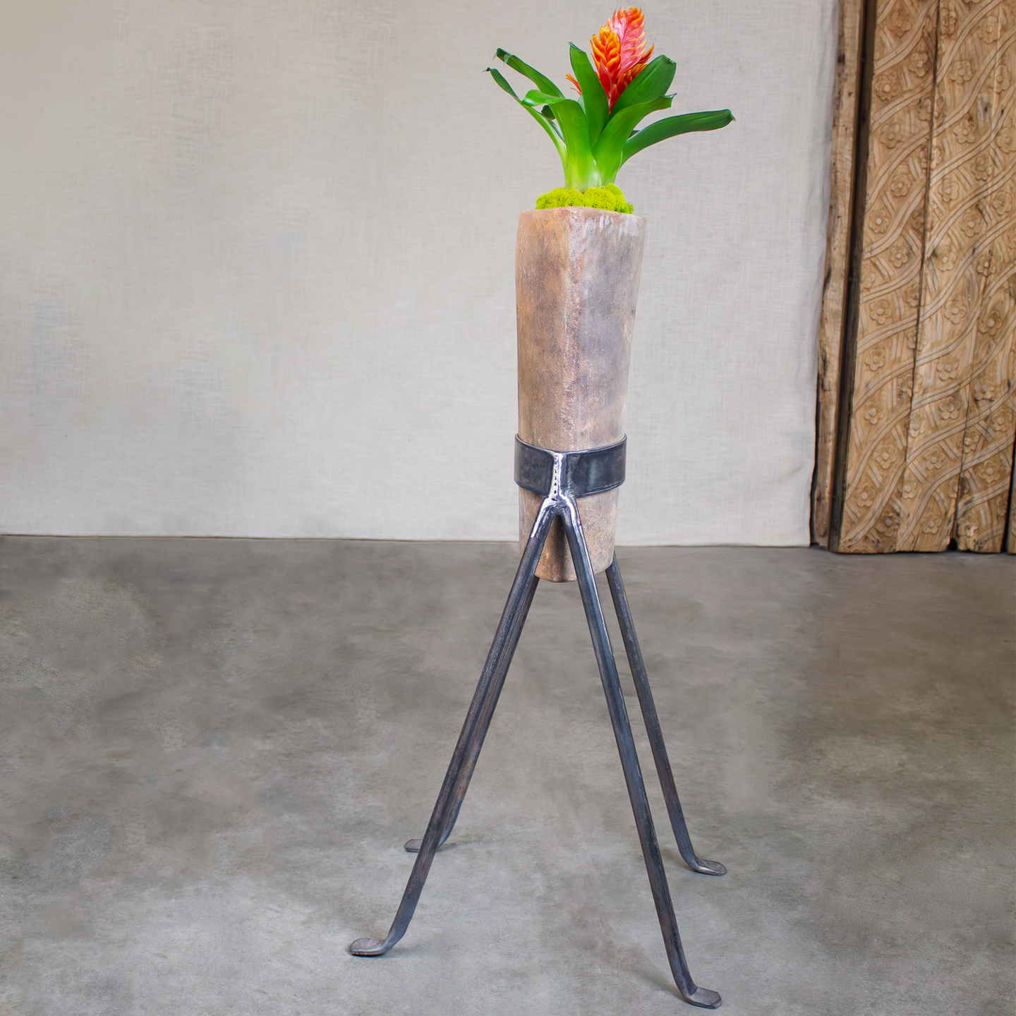 terracotta vase and stand