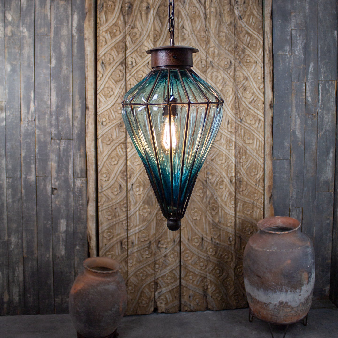 Decoa Pendant Light | Aqua Glass