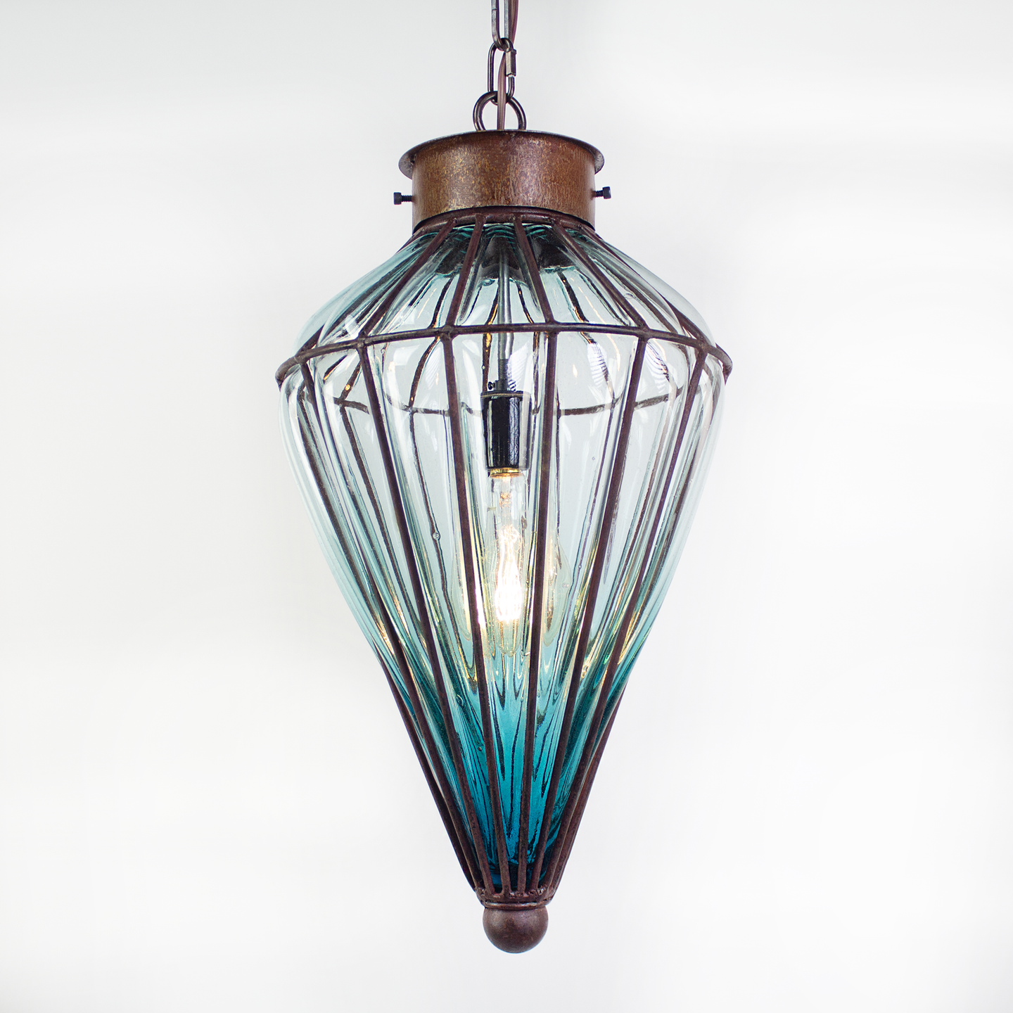 Blown glass pendant light from Mexico