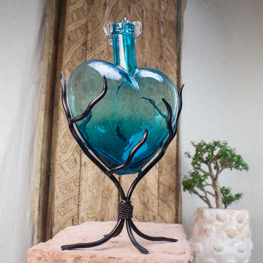 Divine Glass Hearts | Aqua Glass