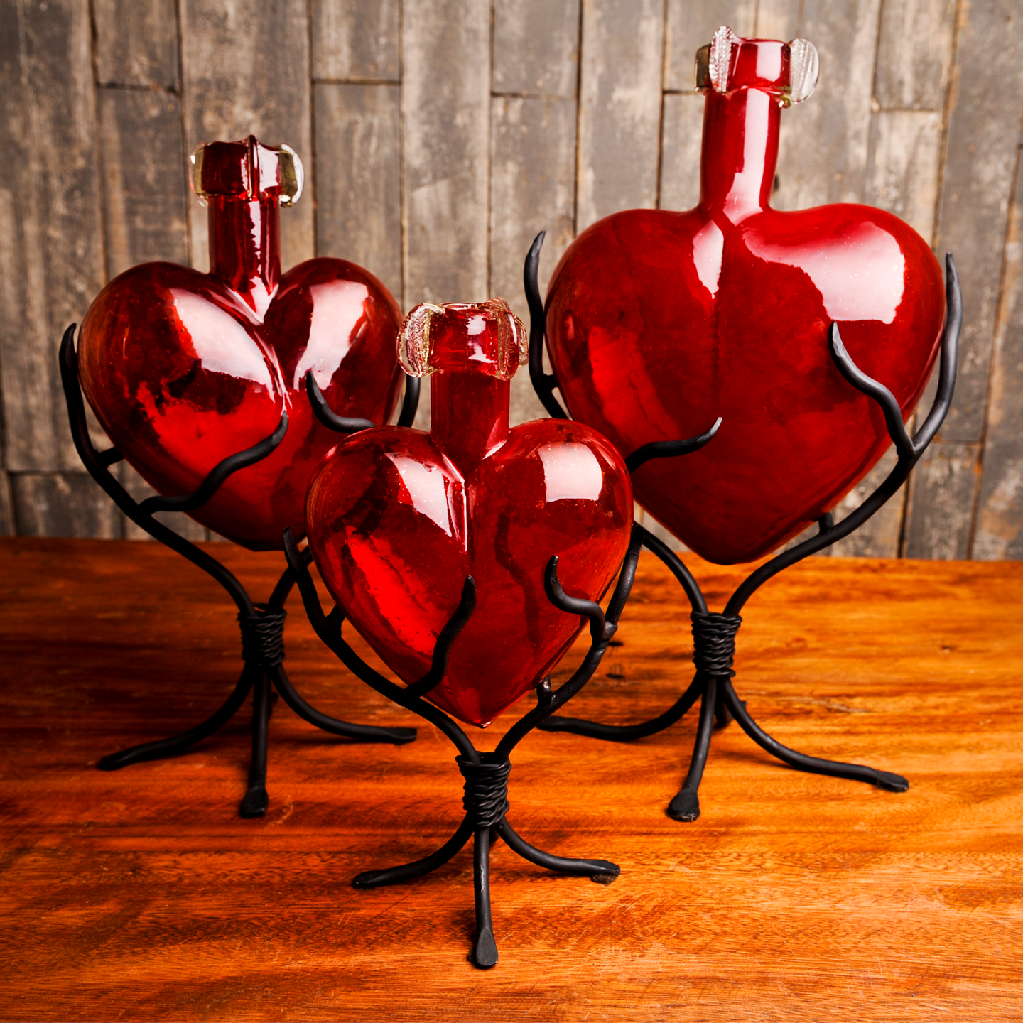 Divine Glass Hearts | Red