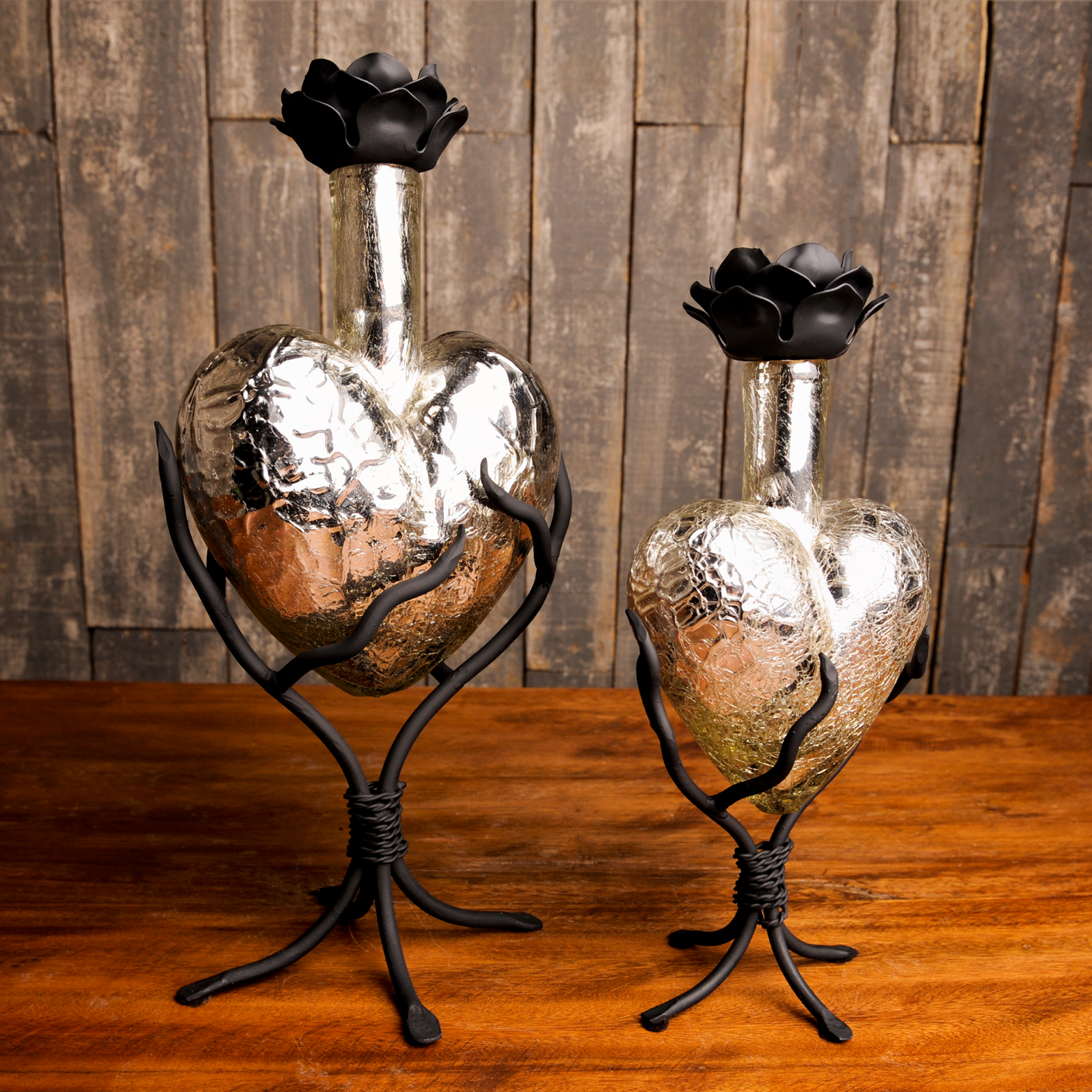 Urnest Glass Hearts. Blown Glass Urn, Mercury