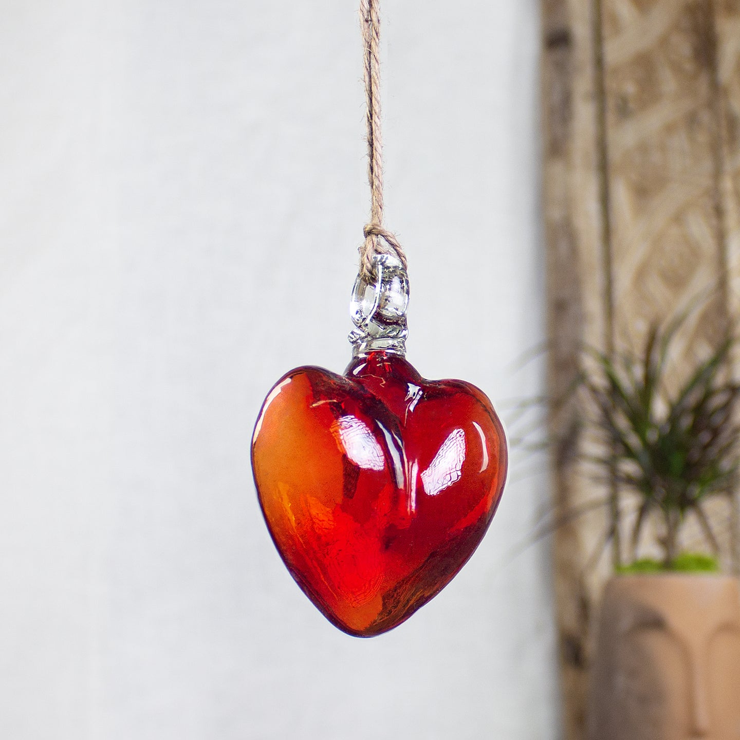 Vestige Heart, Red Glass Heart Ornaments.