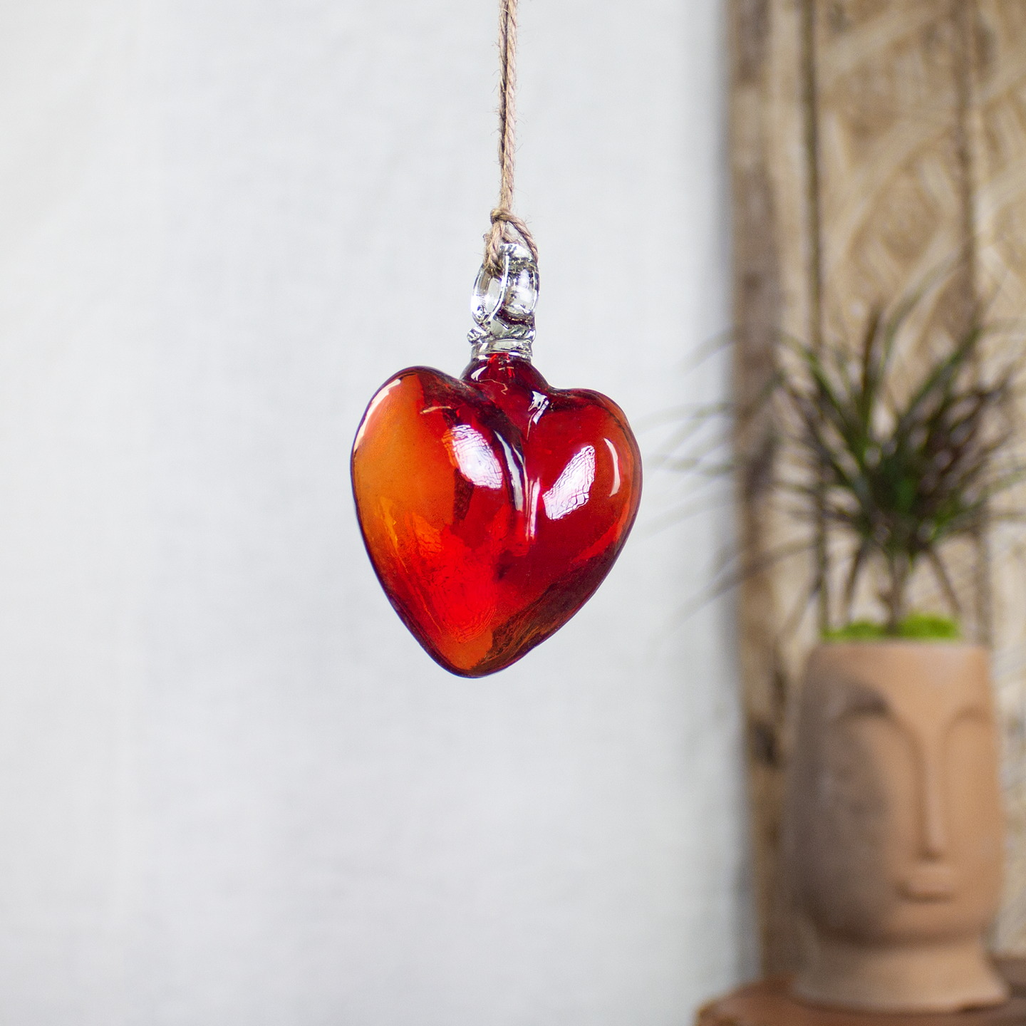 Vestige Heart, Red Glass Heart Ornaments.