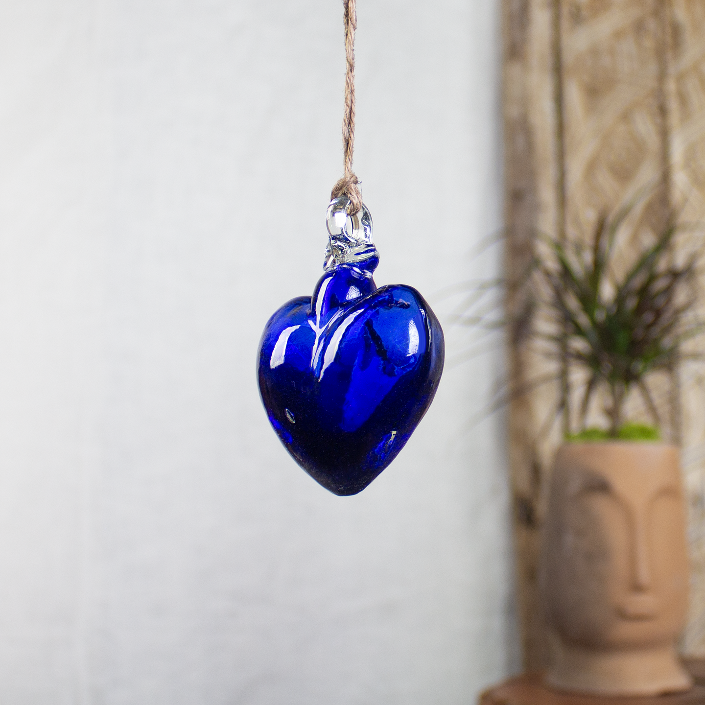 Vestige Heart, Cobalt Glass Heart Ornaments.