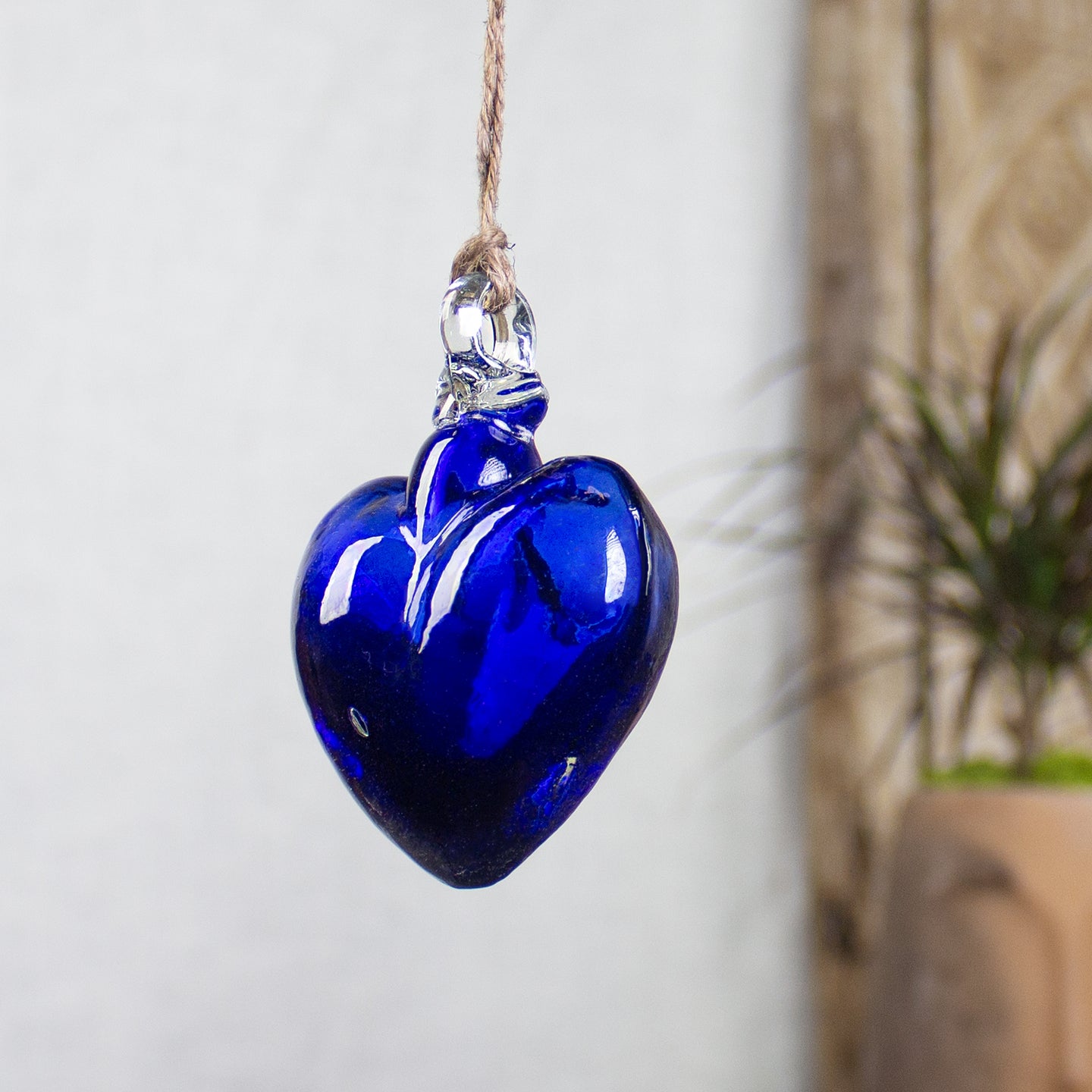 Vestige Heart, Cobalt Glass Heart Ornaments.