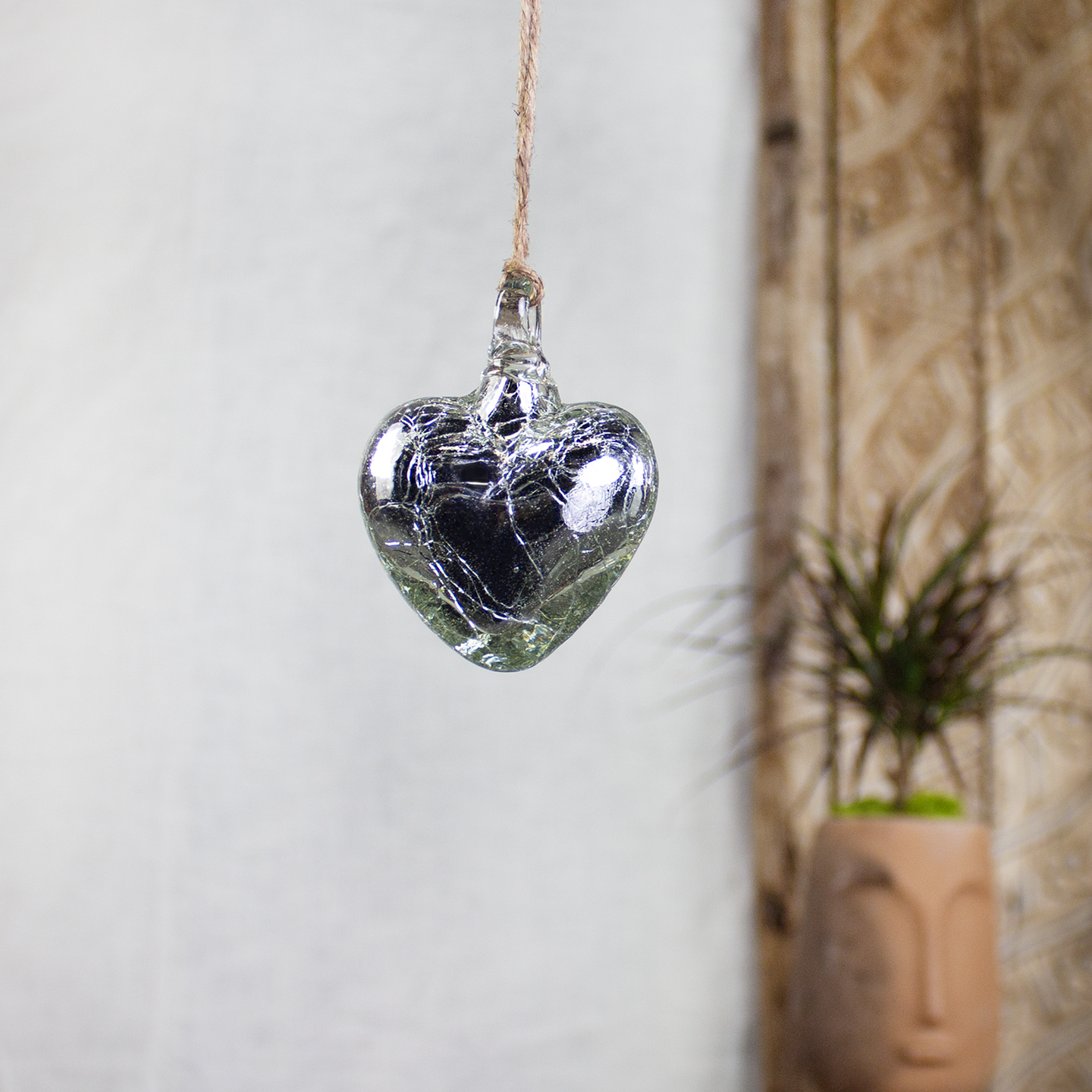 Vestige Heart, Mercury Glass Heart Ornaments.