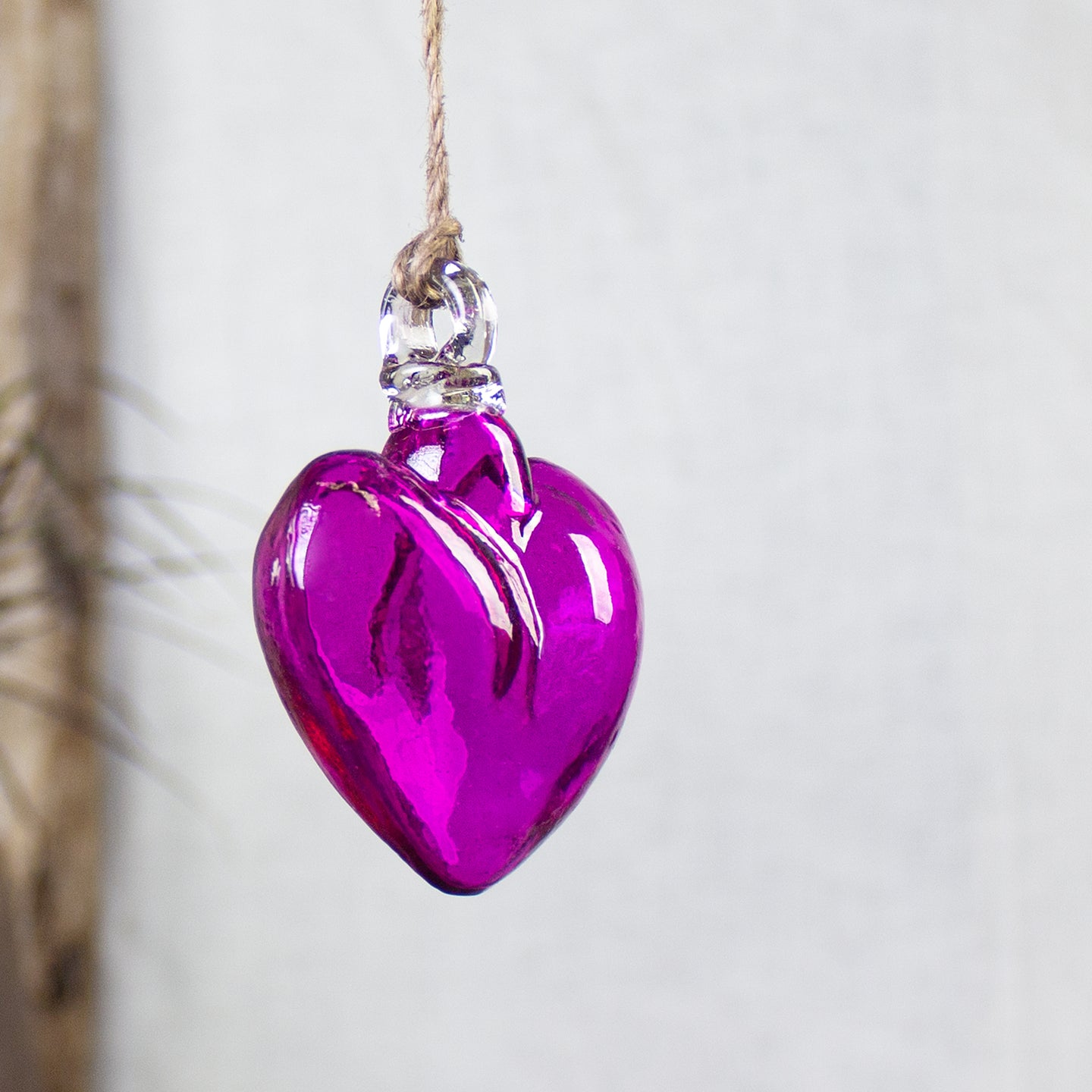 Vestige Heart, Pink Glass Heart Ornaments.