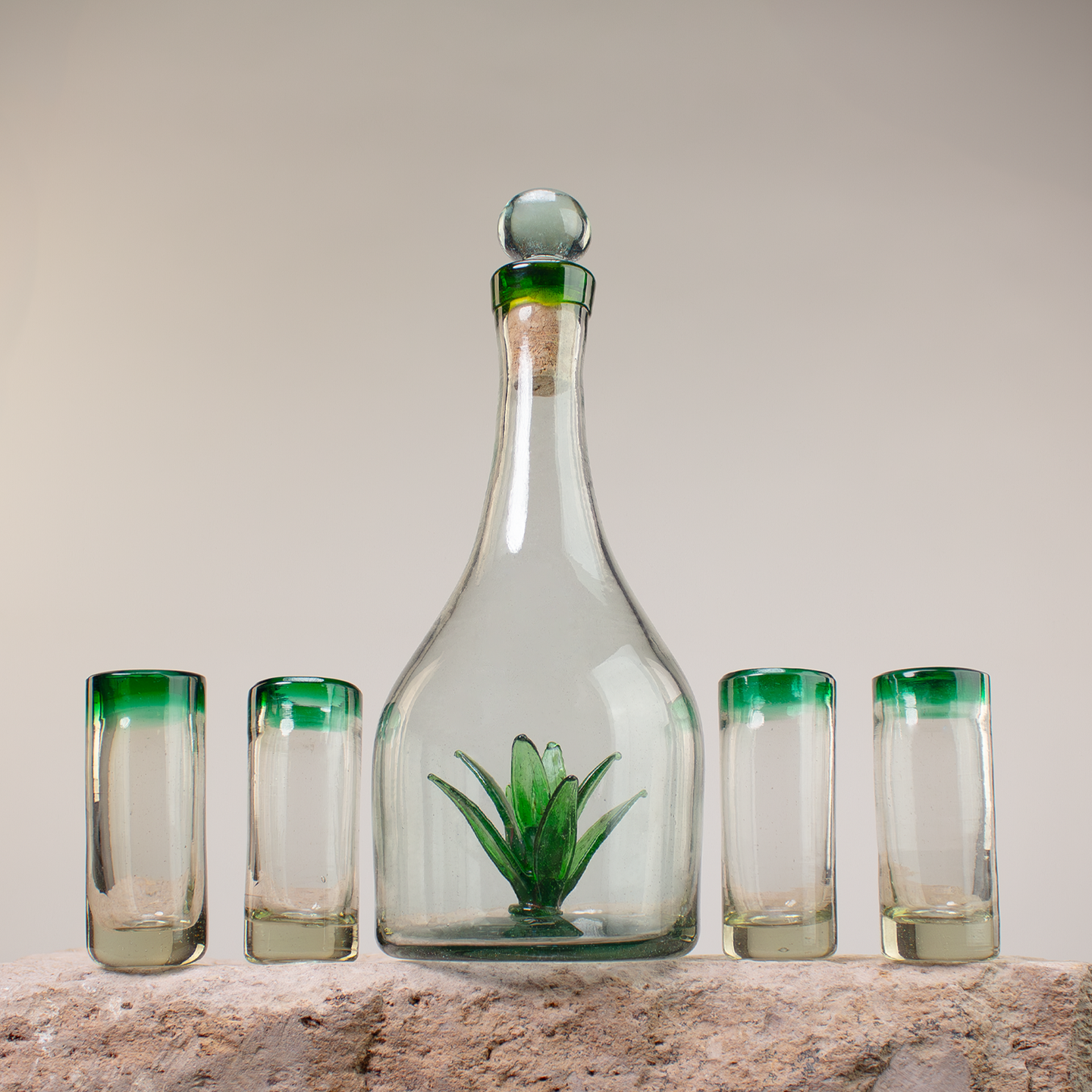 Agave Decanter and Shot Glass Sets