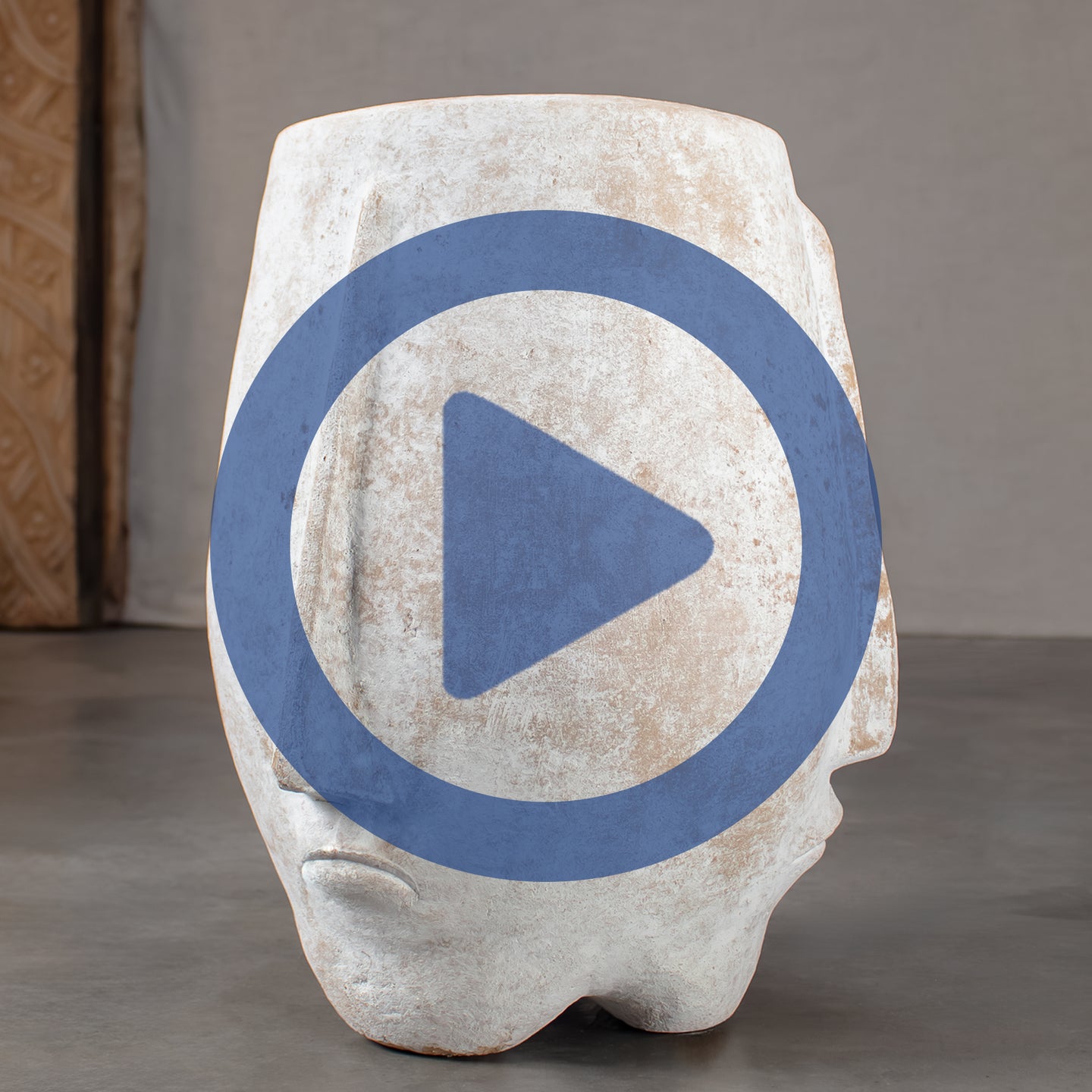 Terracotta Sculptural Face Pot 