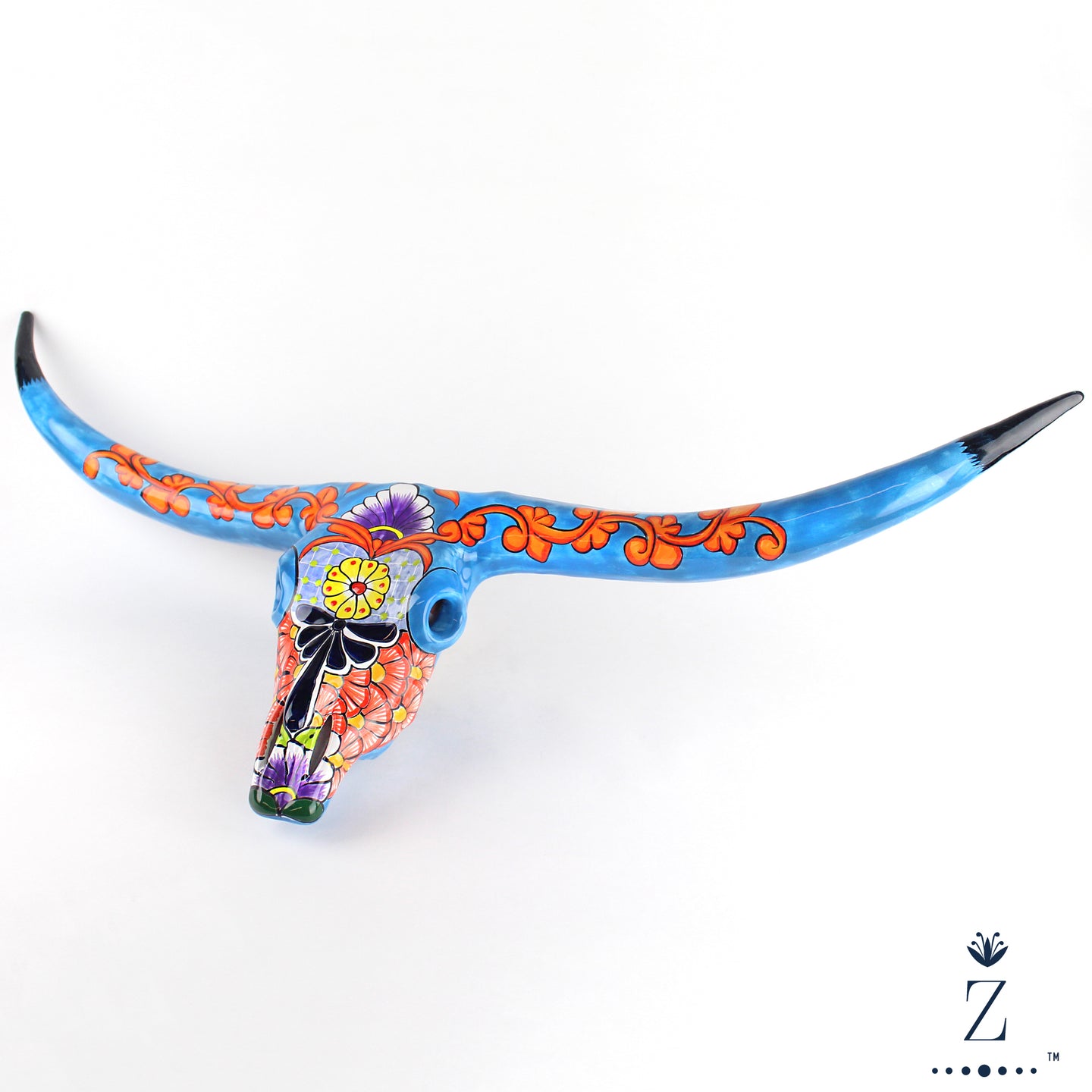 Longhorn Sculpture | Talavera Turquoise