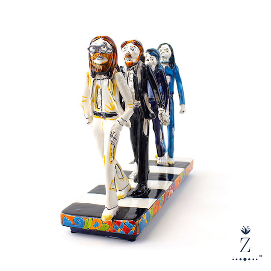 Ceramic Beatles sculpture hand painted with Talavera Patterns