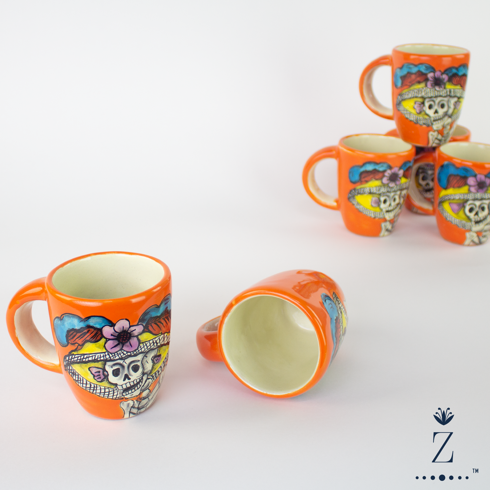 Hand Painted Mug  Sugar Skull Coffee Mug - Zenwaro