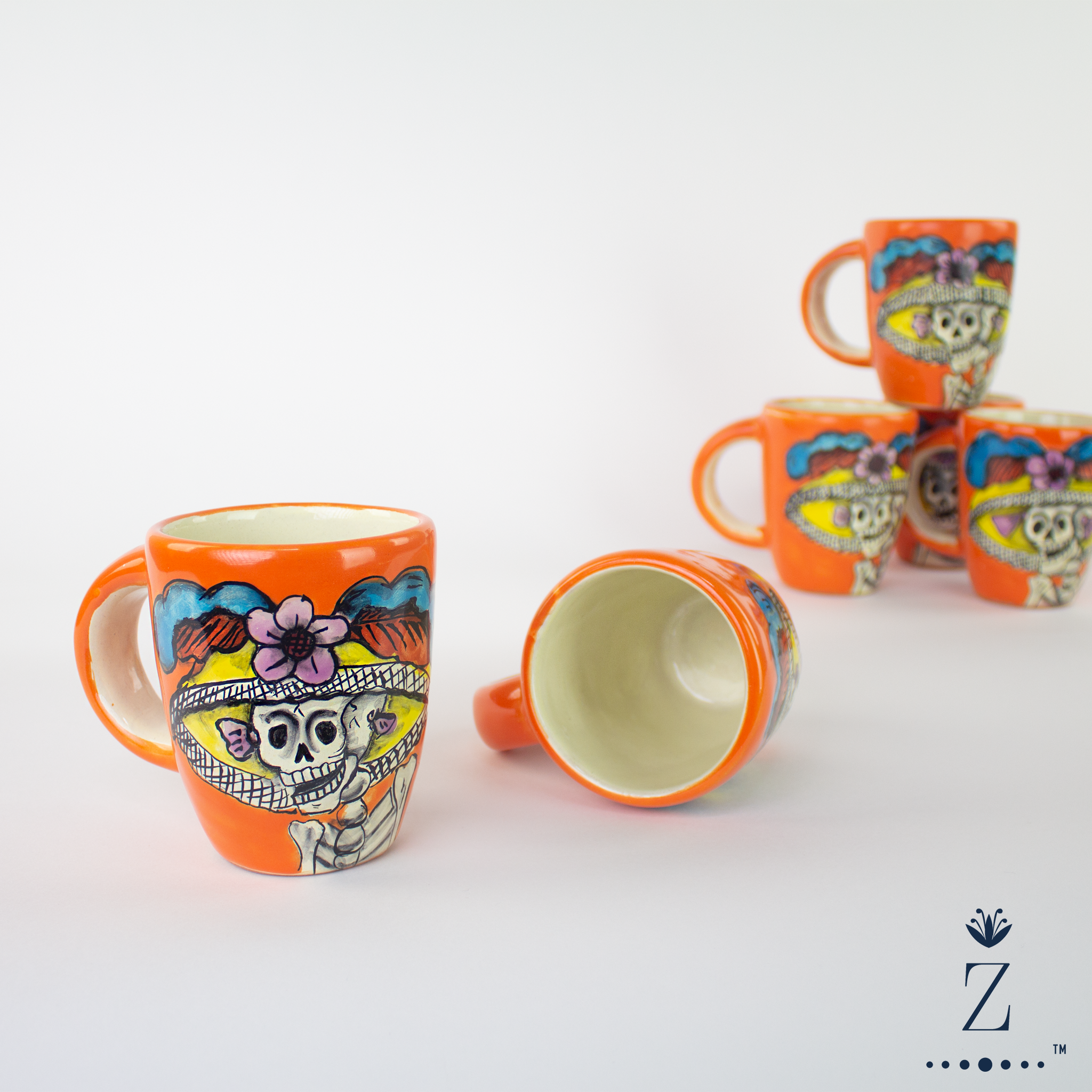 Hand Painted Mug  Sugar Skull Coffee Mug - Zenwaro