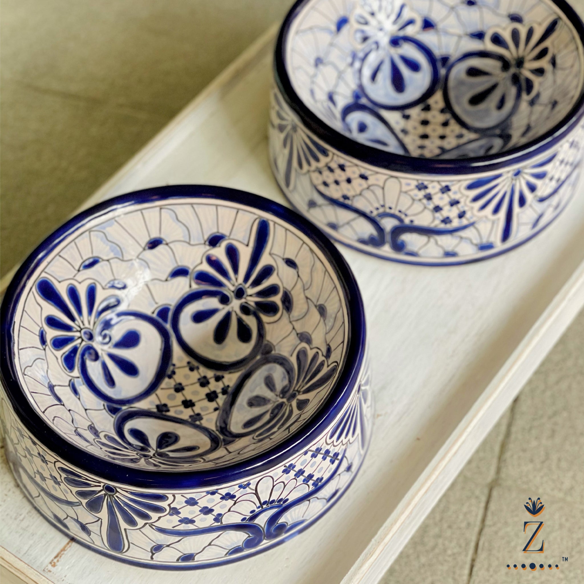 Talavera Pet Bowls | Azules Pattern