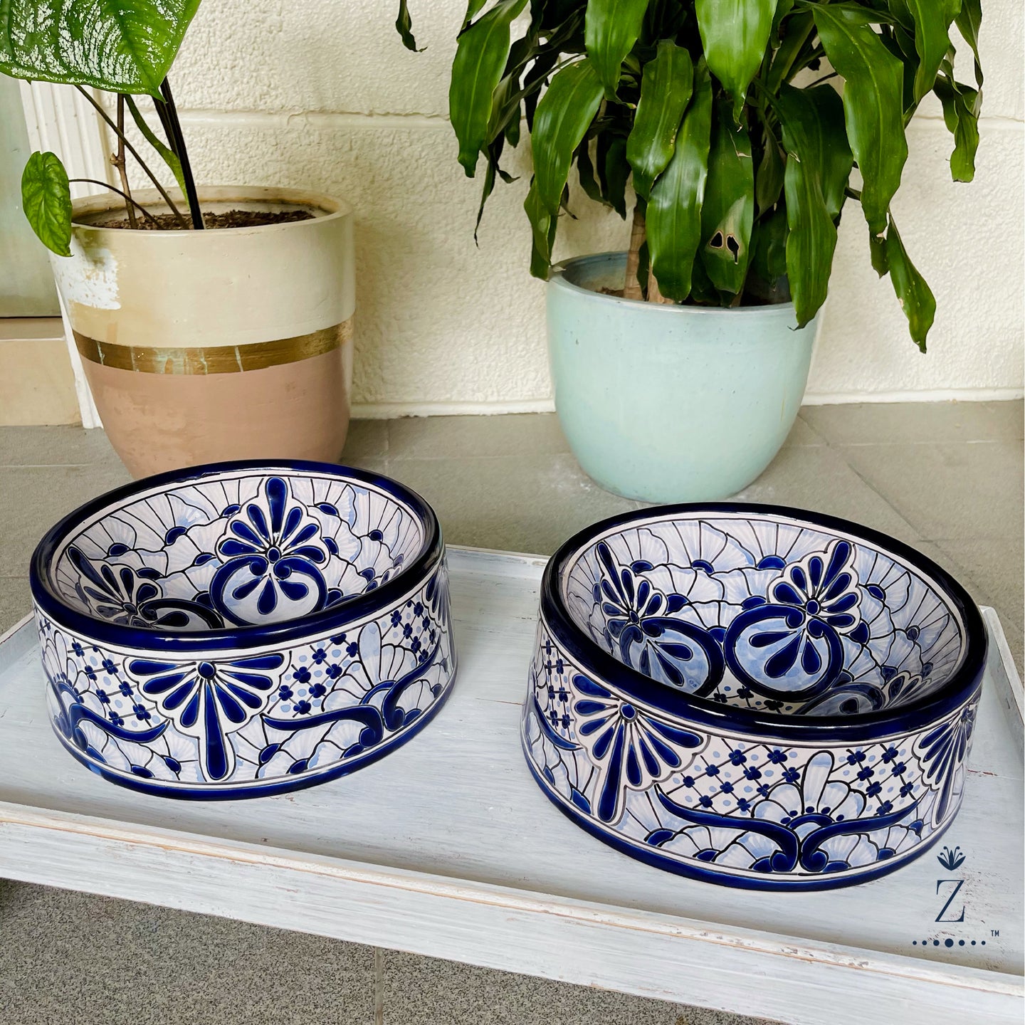 Talavera Pet Bowls | Azules Pattern