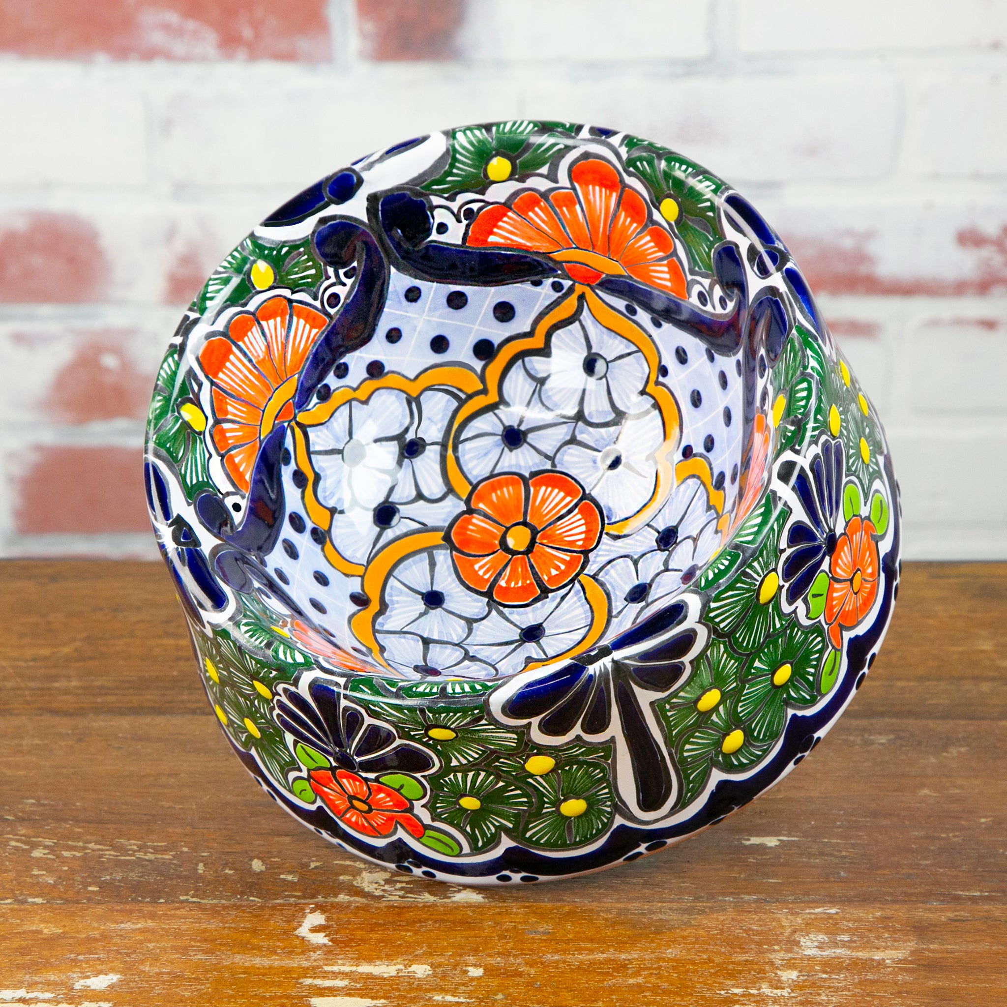 Flower Shape Dish Set (3 Pieces) Mayolica Talavera Ceramic Mexico