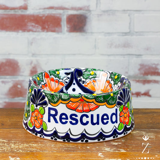 Rescued Pet Bowls, Handmade Talavera Ceramic Pet Bowls