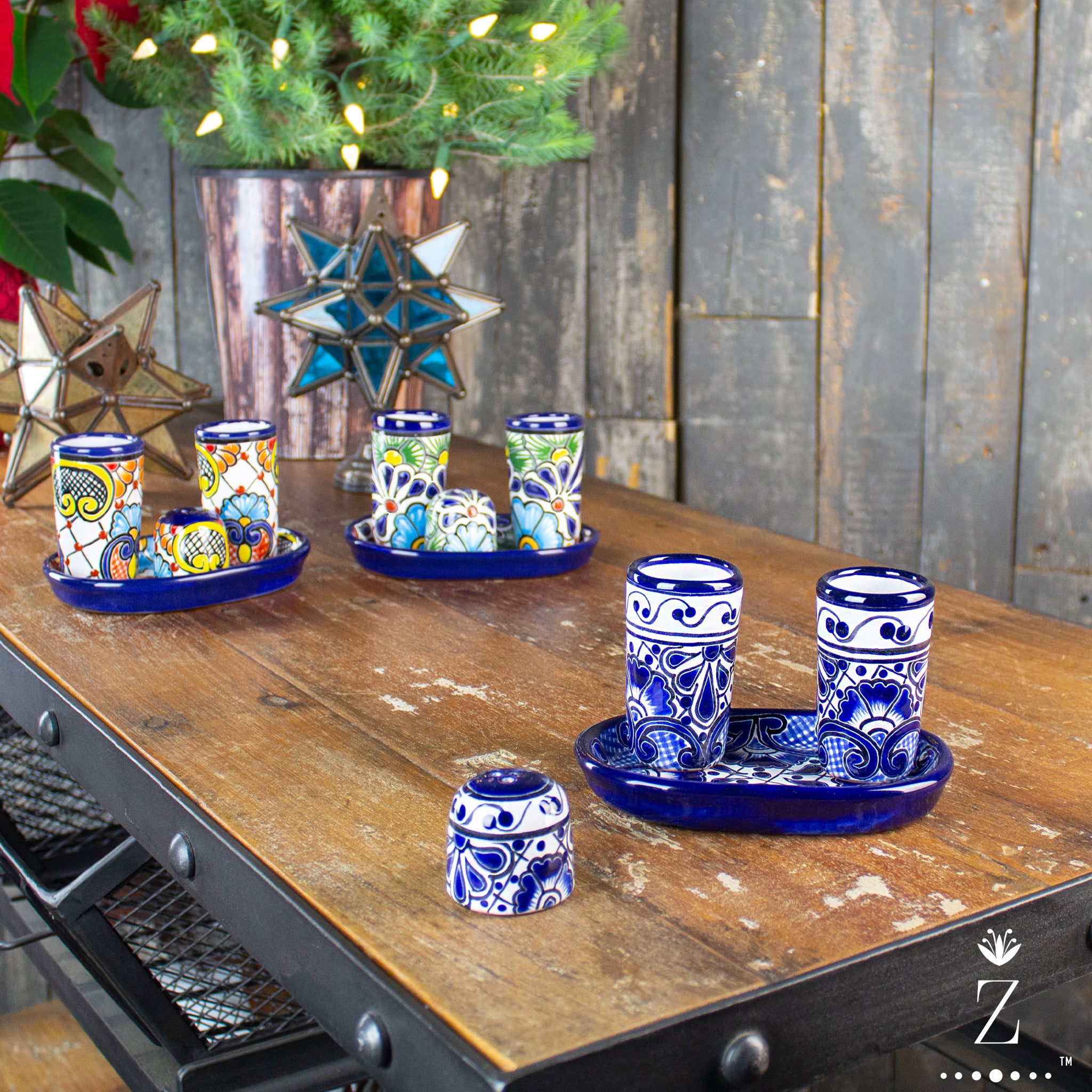 Tequila Shooter Set | Azules Pattern