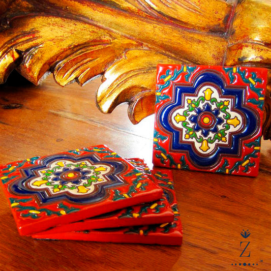 Ceramic Coaster set | Tuscan Shield